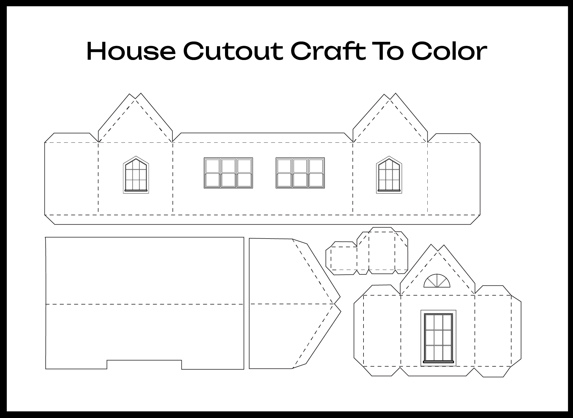 Printable House Cutout Craft To Color