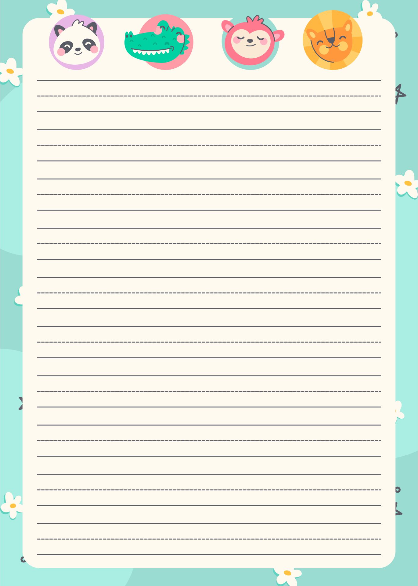 Printable Lined Paper For Kids
