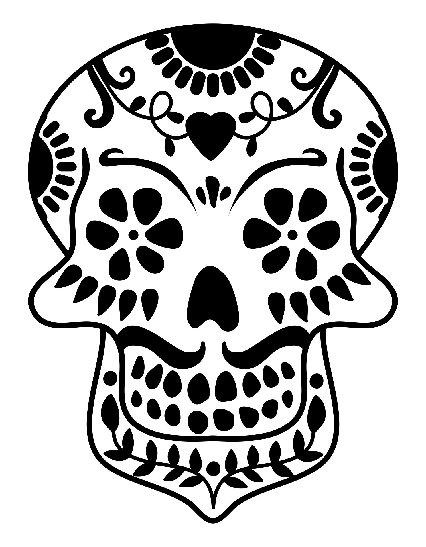 Printable Mandala Skull Pumpkin Stencil