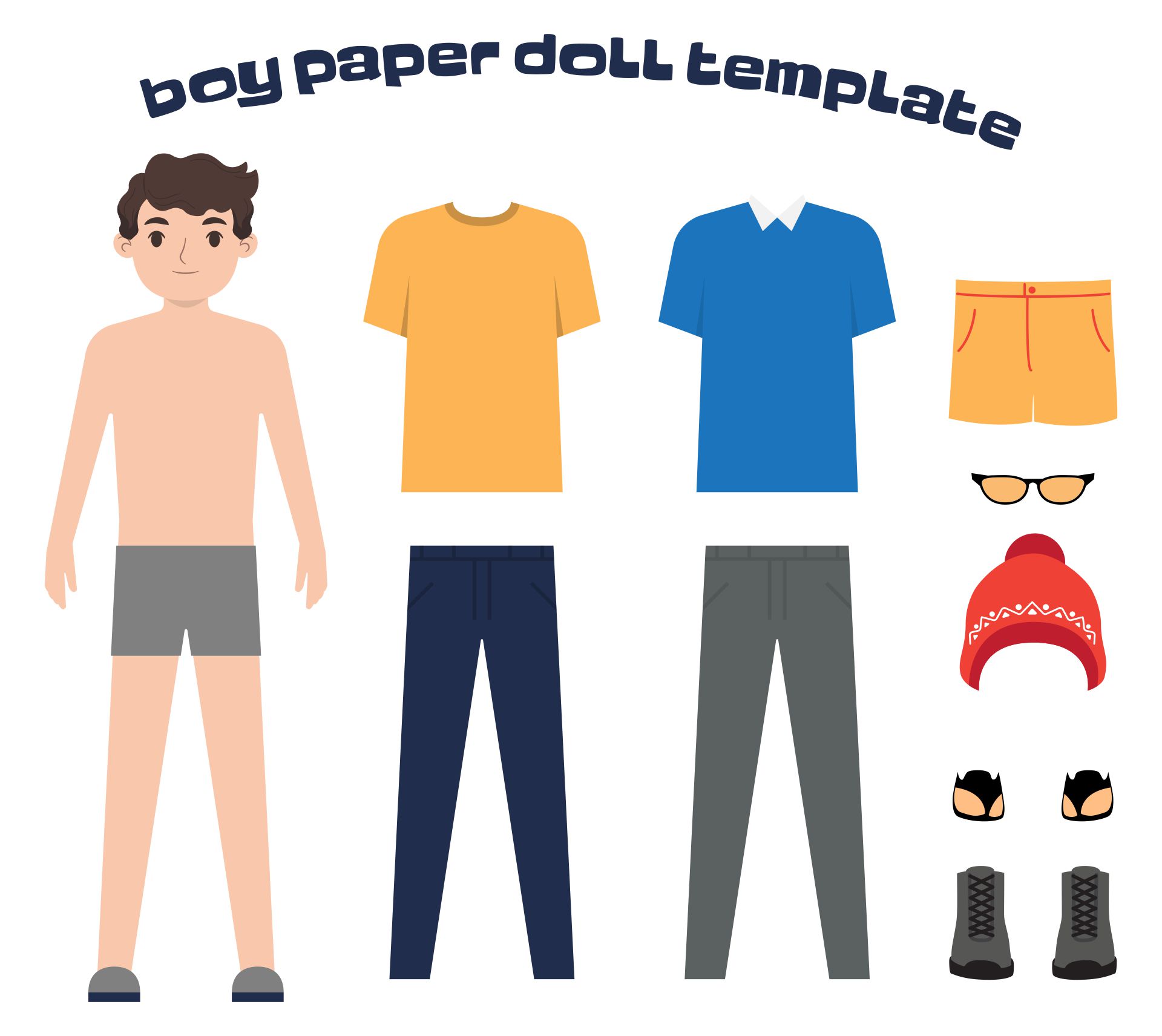 Printable Templates For Boy Paper Dolls