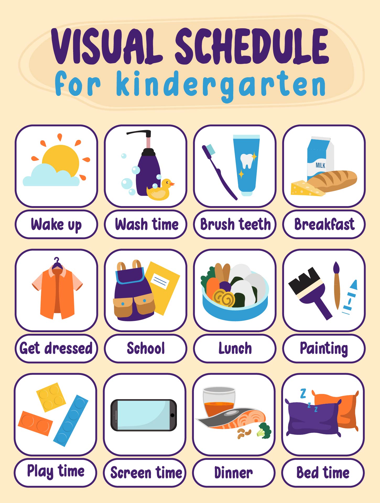 Printable Visual Schedule For Kindergarten