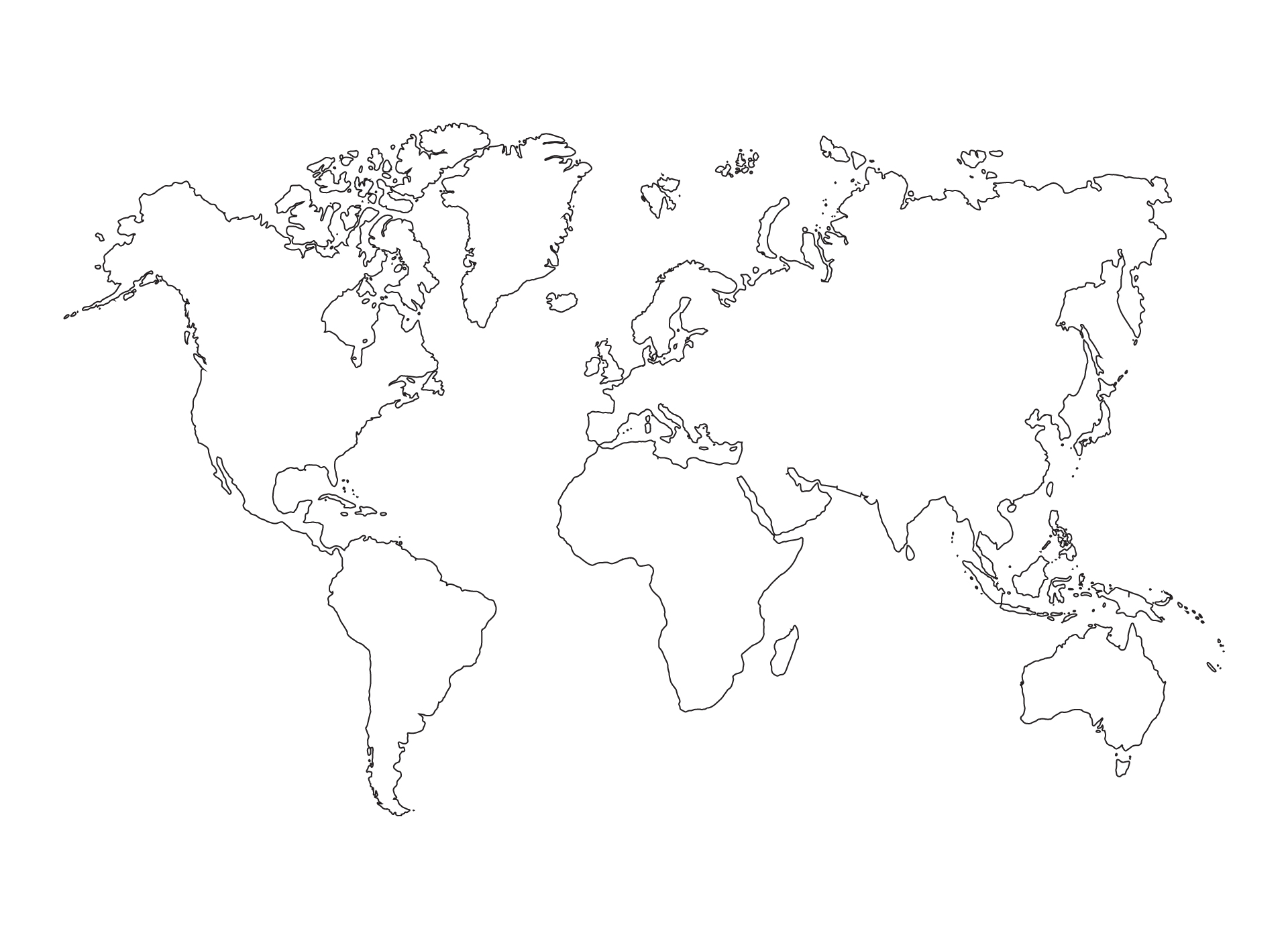 Simple World Map Art Printable