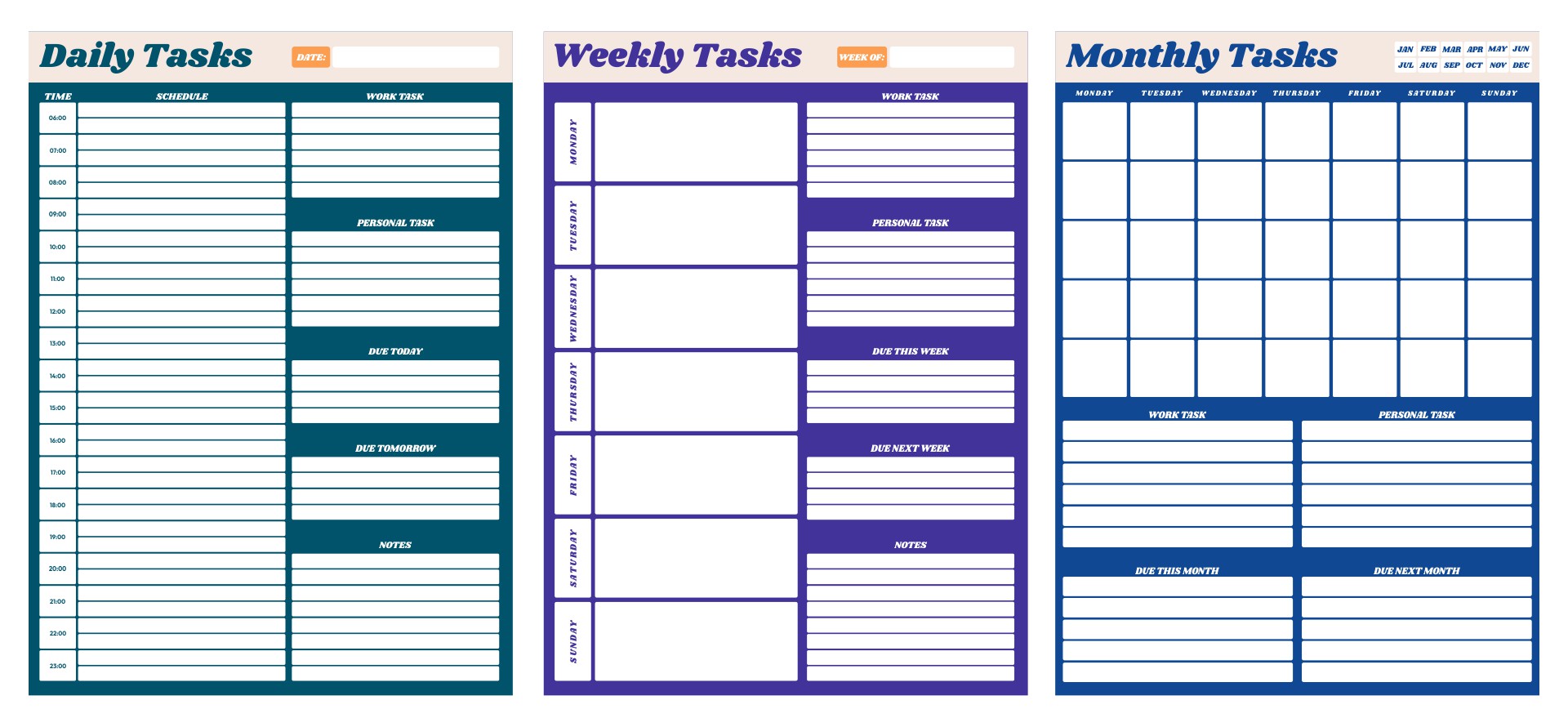 Work Planners Daily Weekly And Monthly Planner Schedules