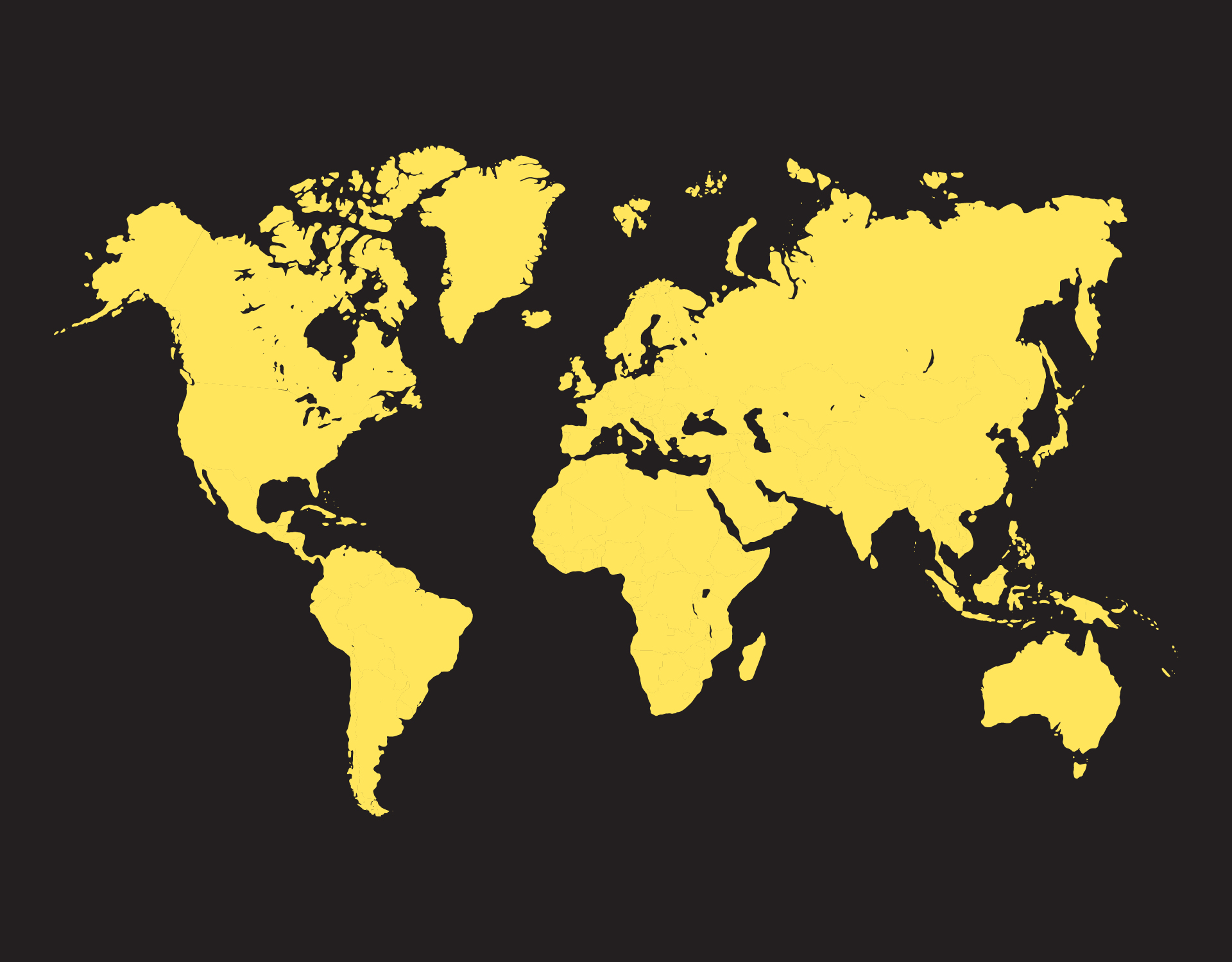 World Map Digital Print Simple Modern Minimalist