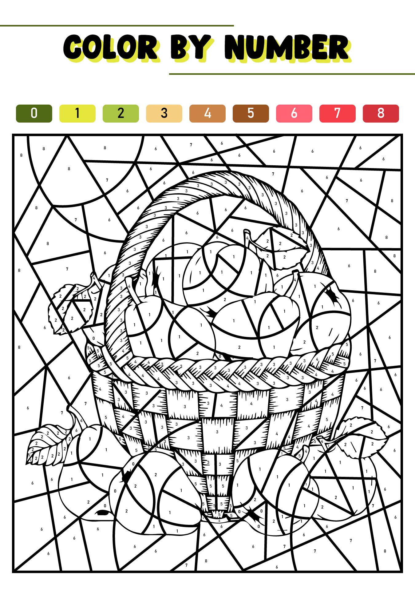 Printable Advanced Color By Number Coloring Pages