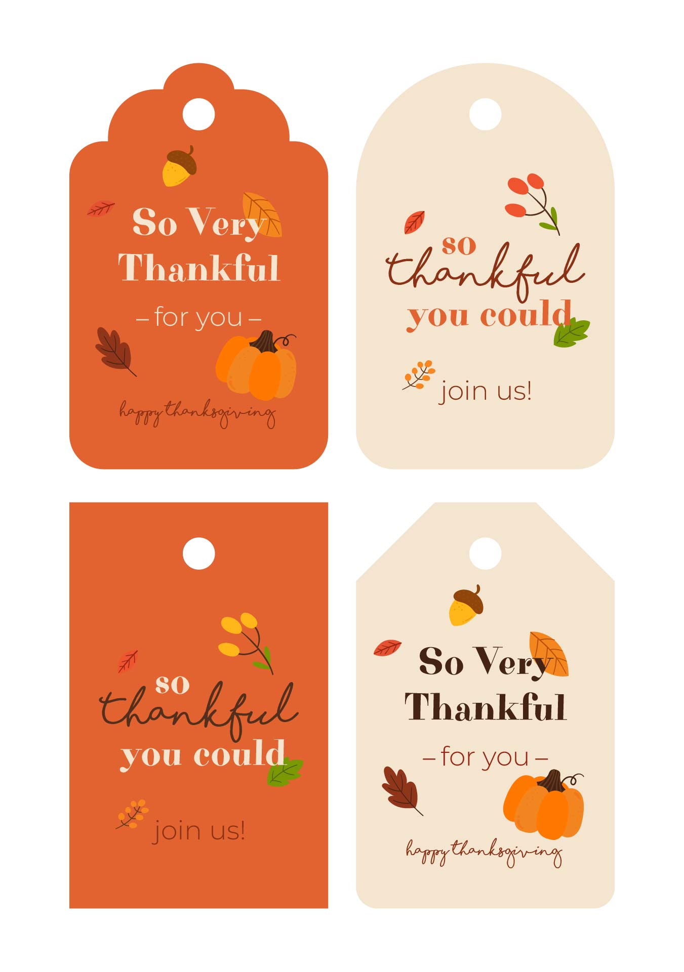 Thanksgiving Favor Tags Printable