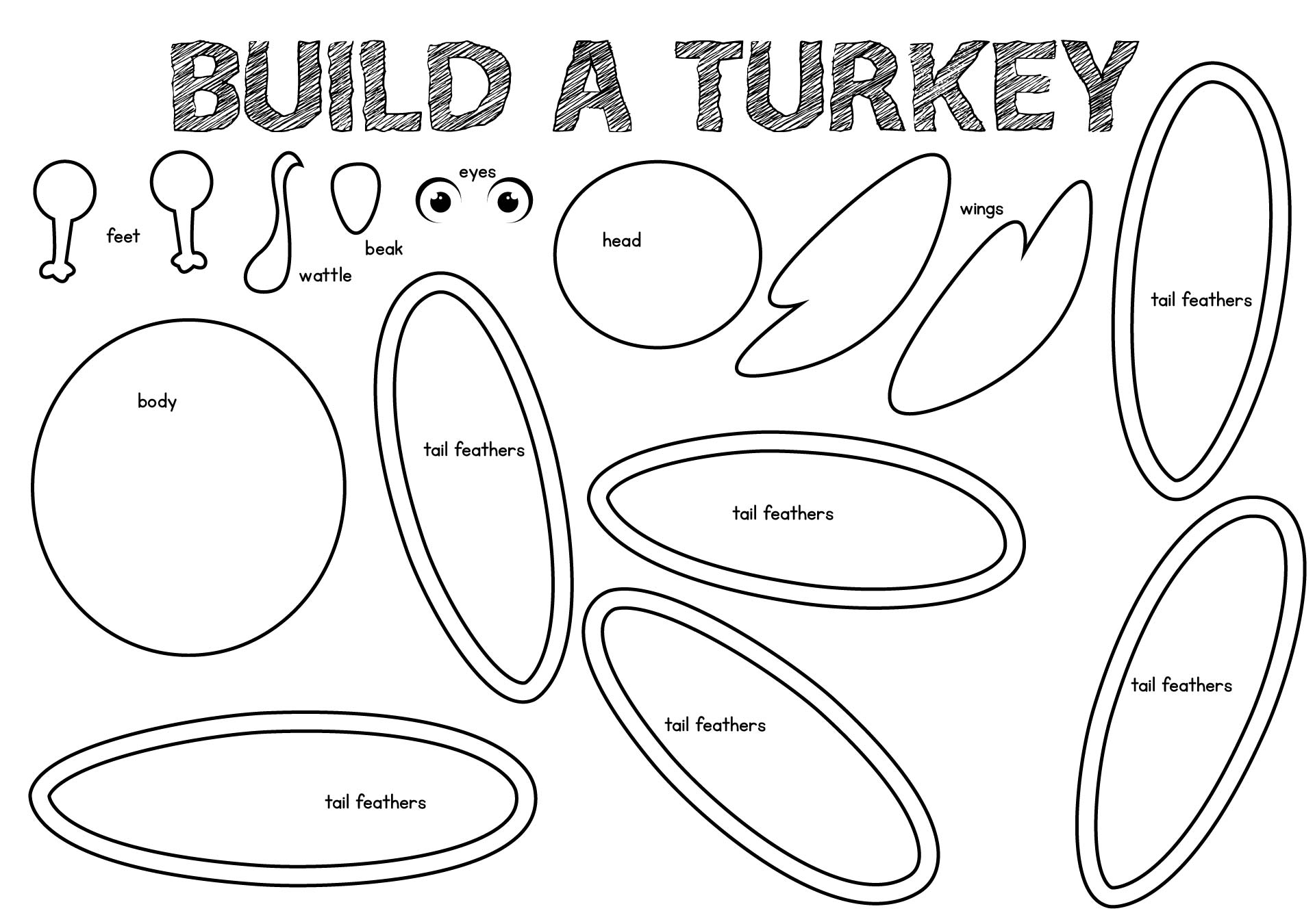 Turkey Craft For Toddlers Printable Template