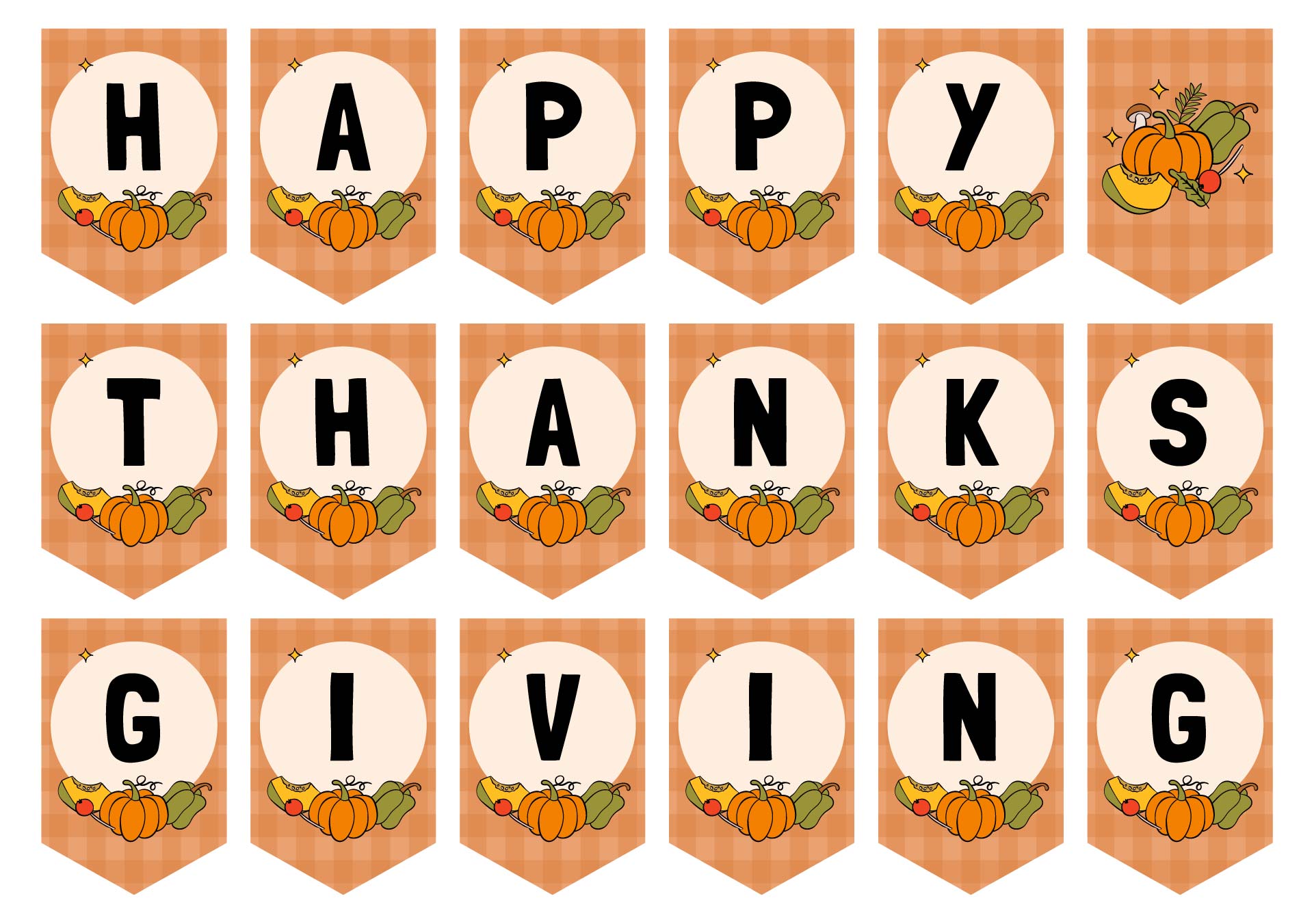 Happy Thanksgiving Printable Banner Set