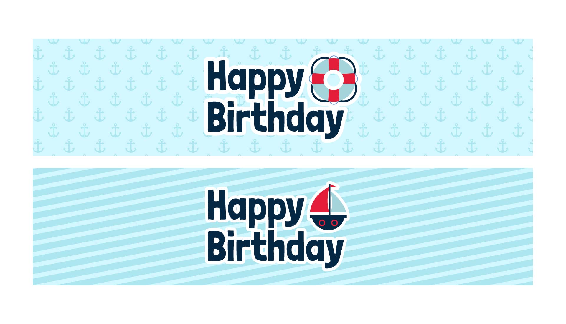 Printable Water Bottle Labels For Nautical Birthday
