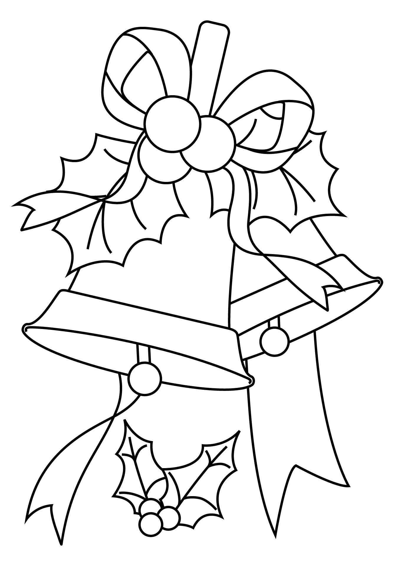 Printable Coloring Page Template Christmas Bells