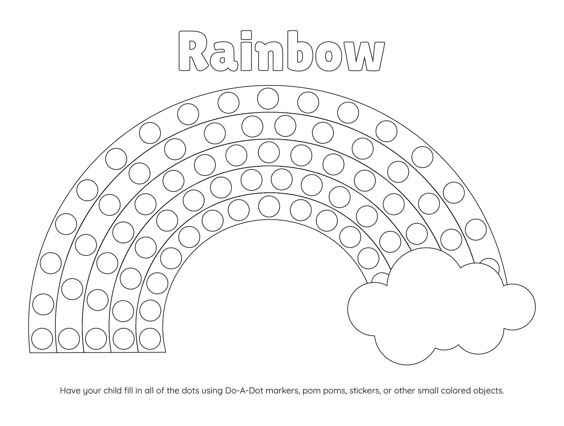 Rainbow Bingo Dot Printables