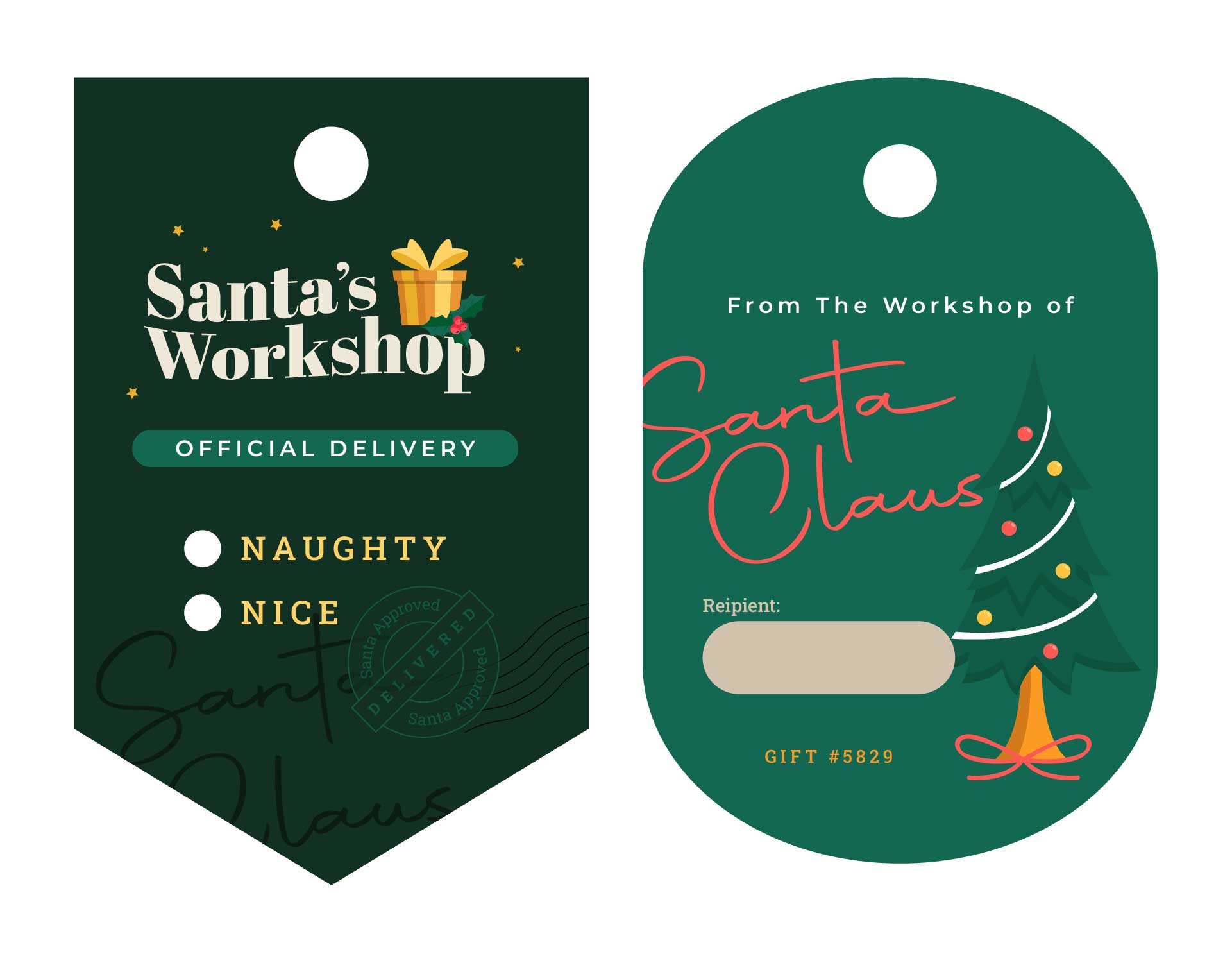 Santas Workshop Gift Tags Template