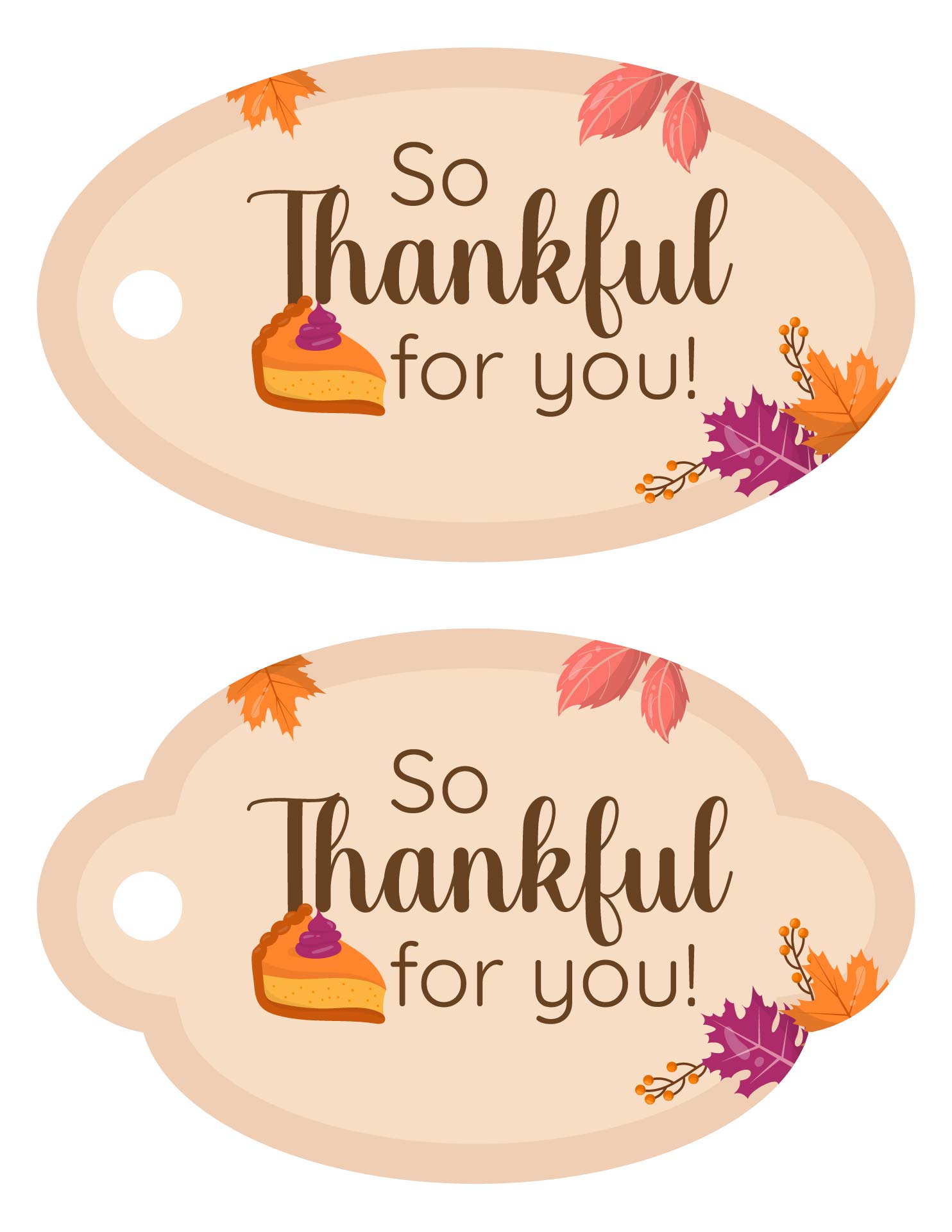 Thankful For You Tags Thanksgiving Printable Appreciation
