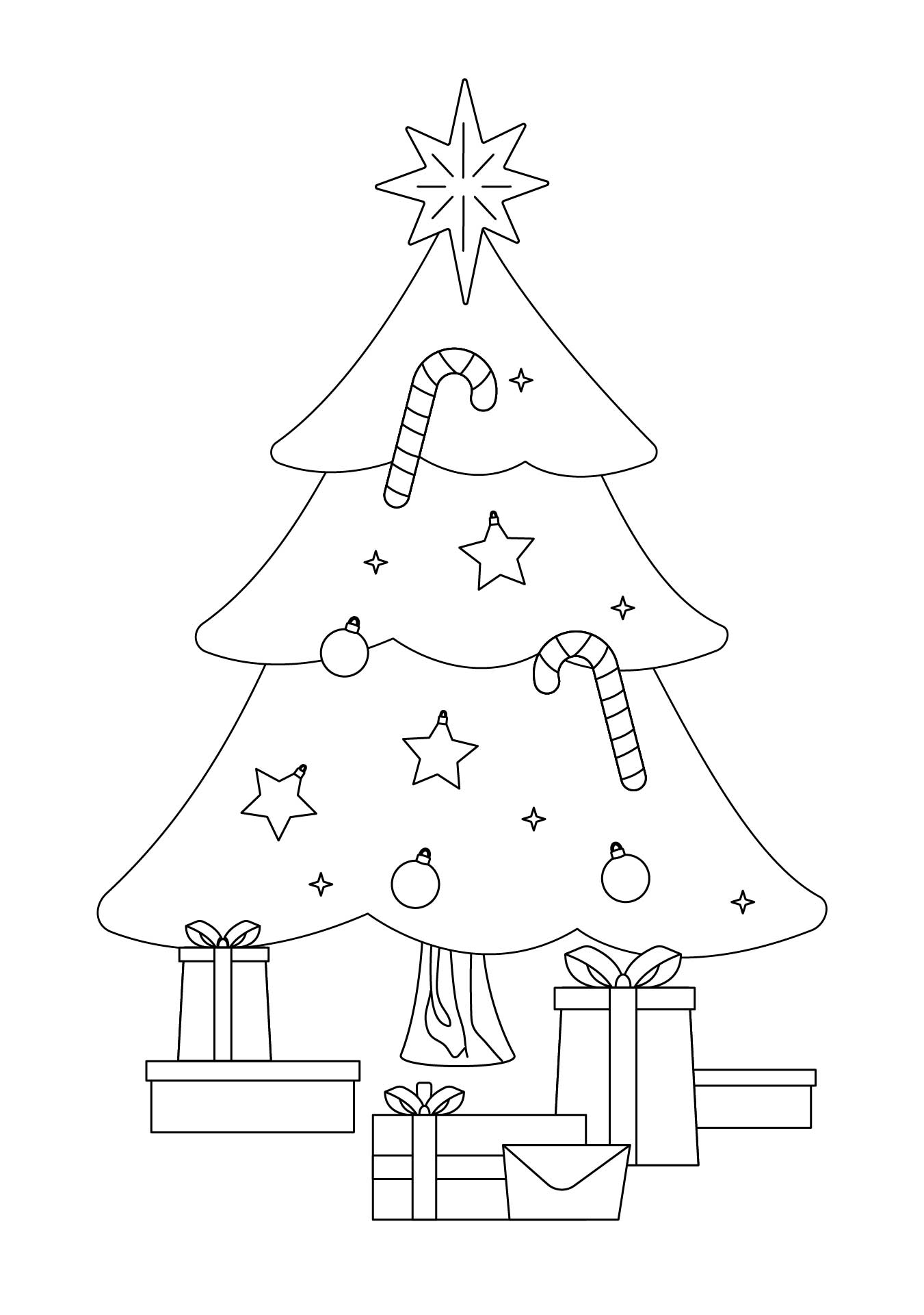Christmas Tree Coloring Page For Kids Printable
