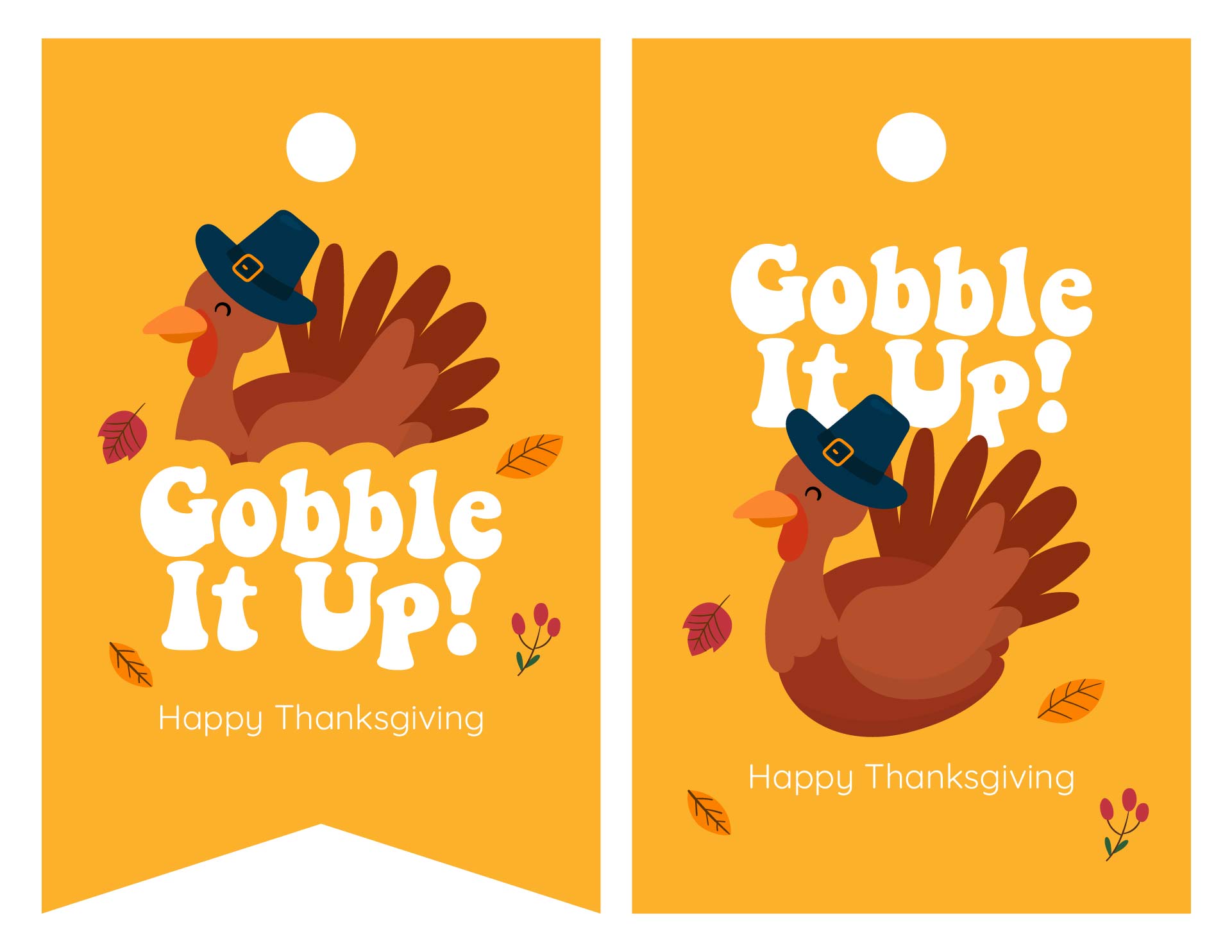 Gobble It Up Thanksgiving Gift Tags Printable