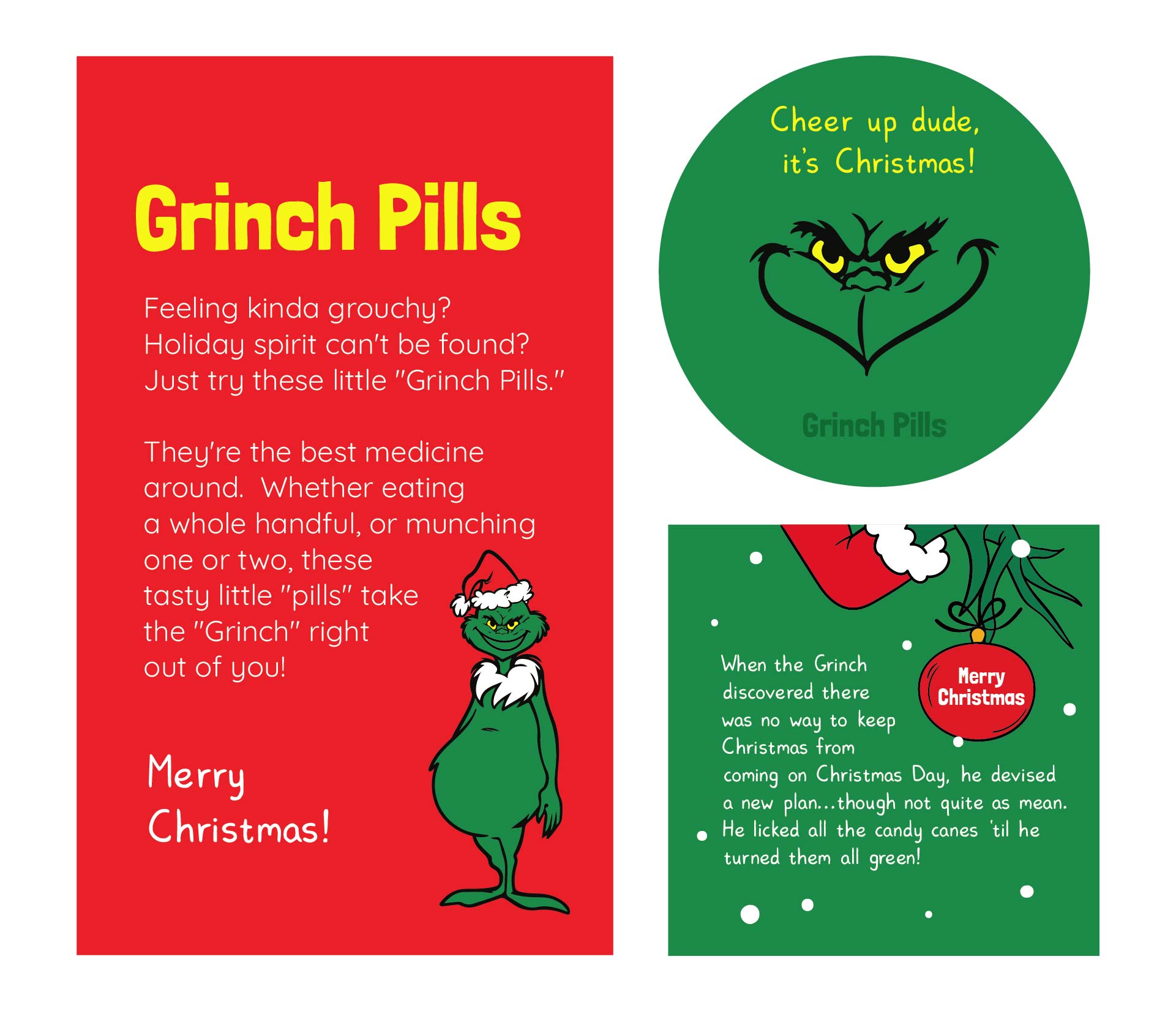 Grinch Pills Tag Funny Printable