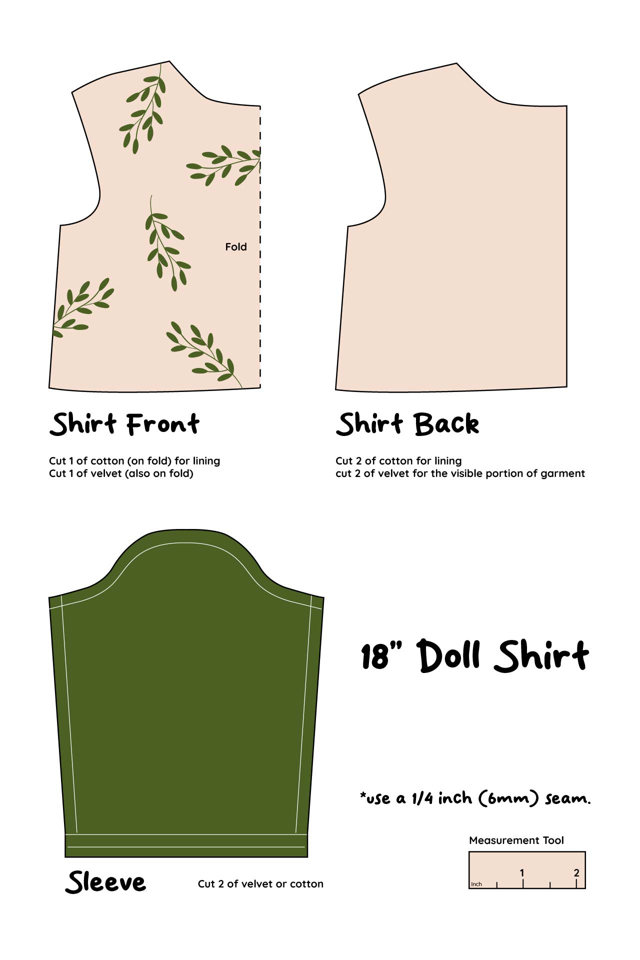 Doll Summer Shirt Printable Pattern