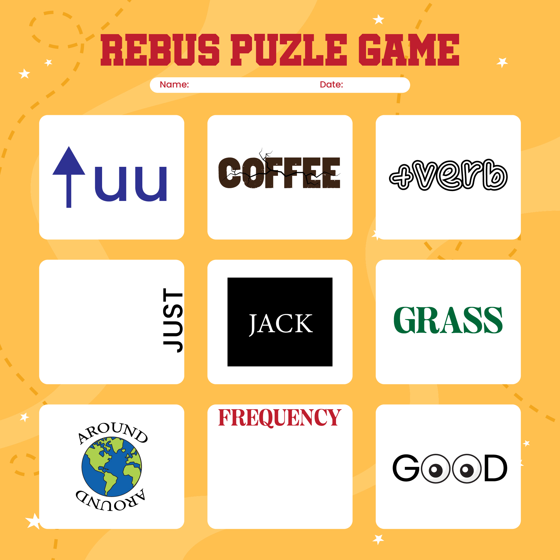 Best Picture Rebus Puzzle Game Printable