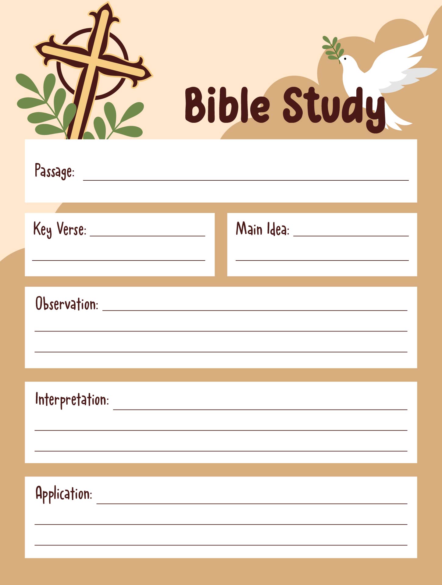 Bible Study Worksheet Printable