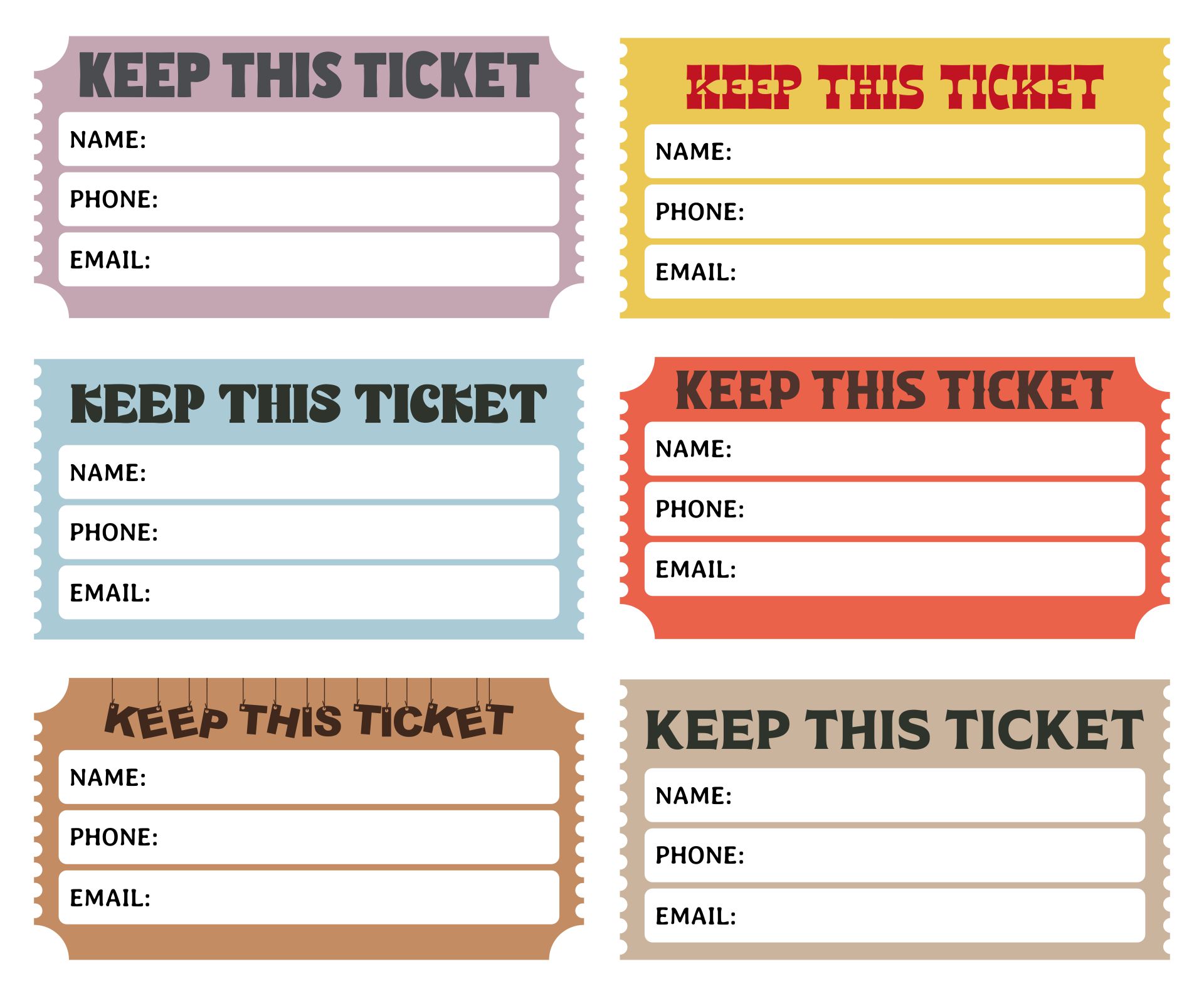 Blank Printable Raffle Ticket Template
