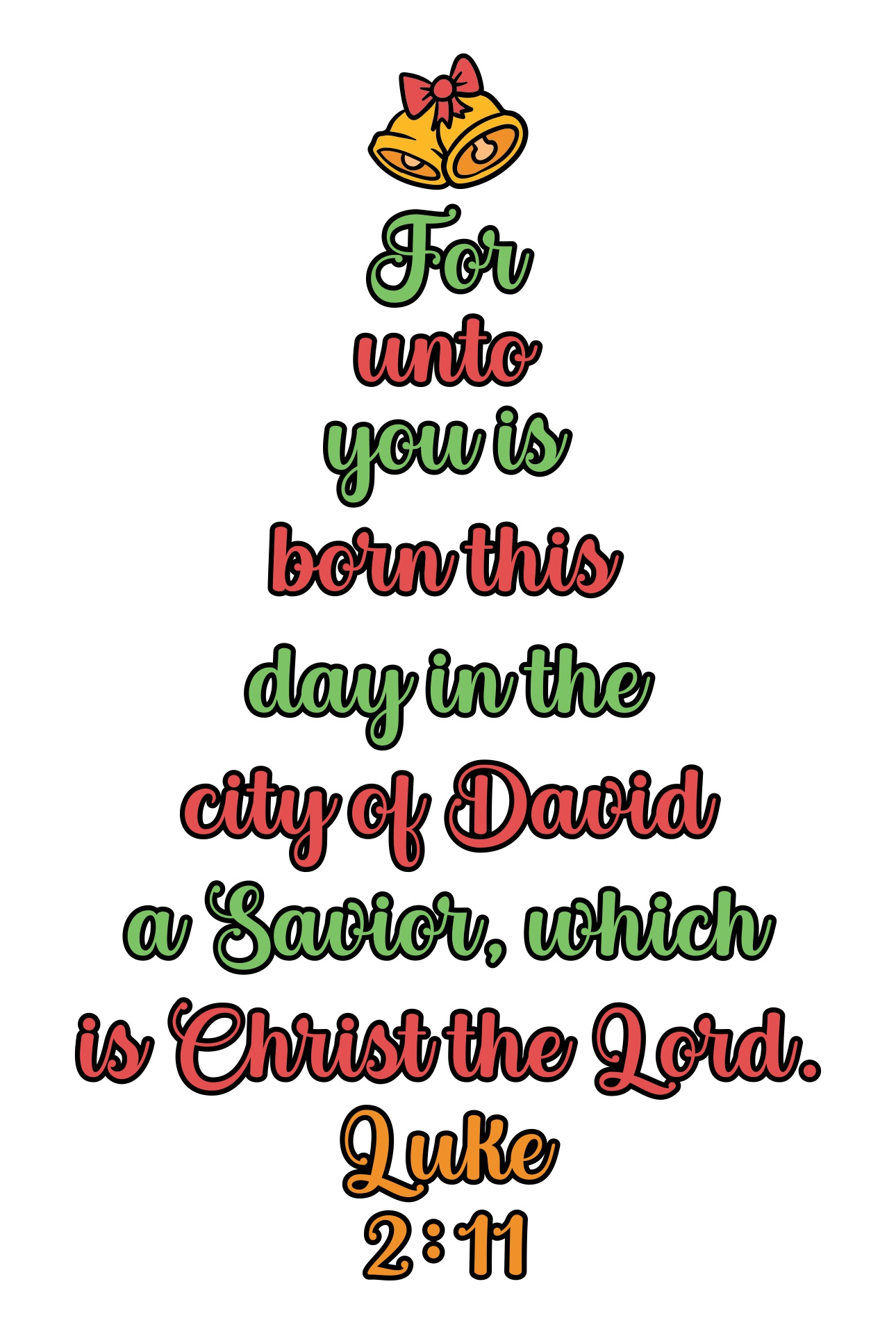 Christian Christmas Luke 2:11 Tree Printable