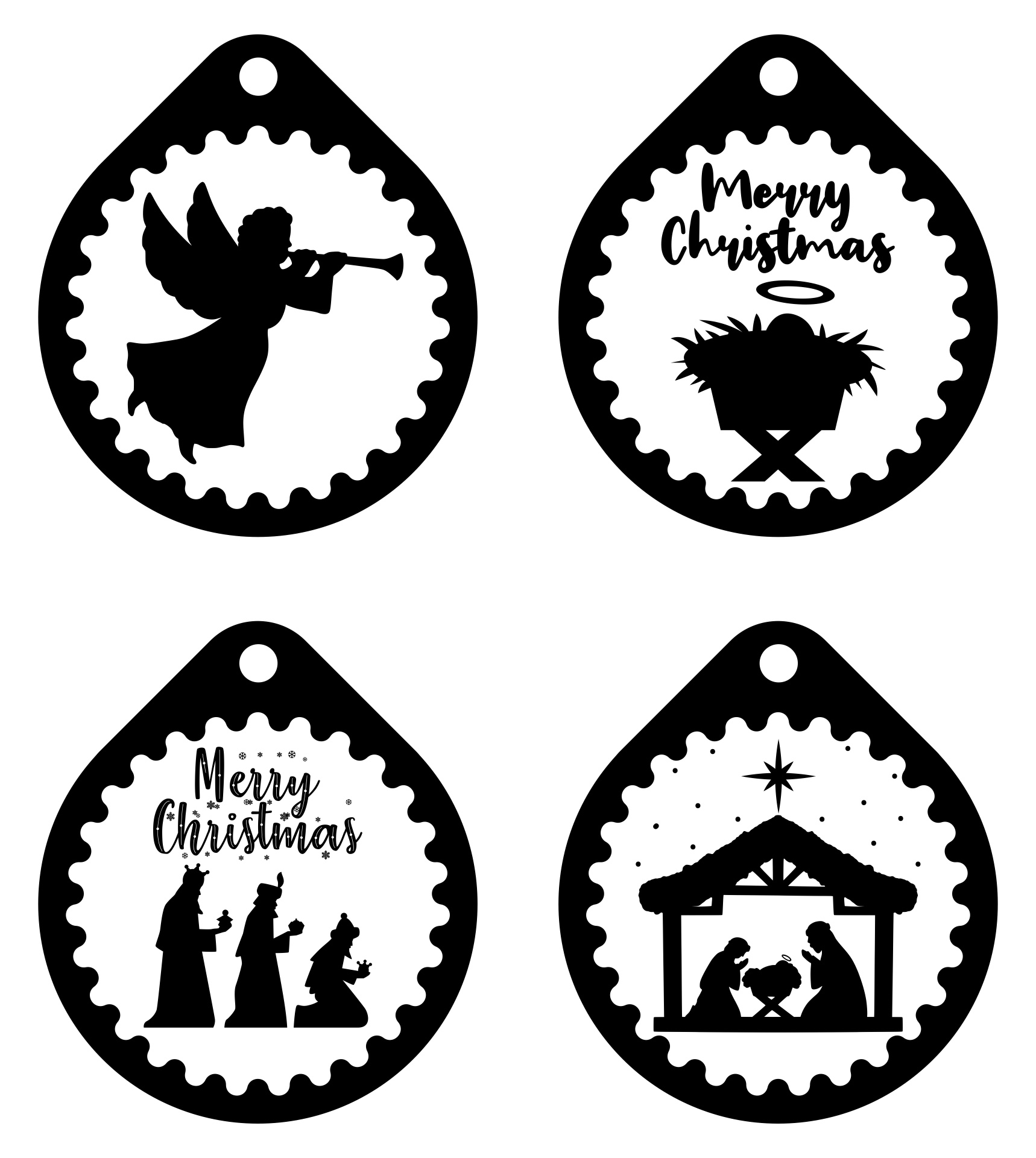 Christmas Ornaments Printable Gift Tags Nativity