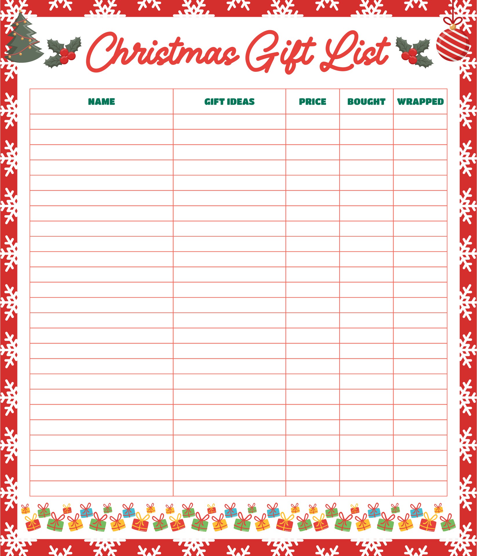 Christmas Printables For Organized Gift Giving