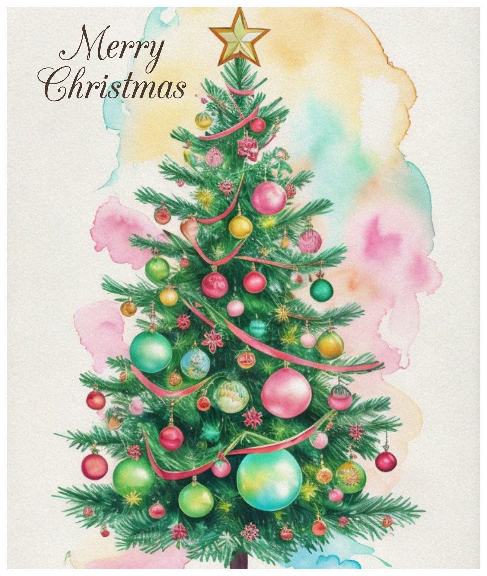 Christmas Tree Printable Botanical Vintage Home Decor Christmas