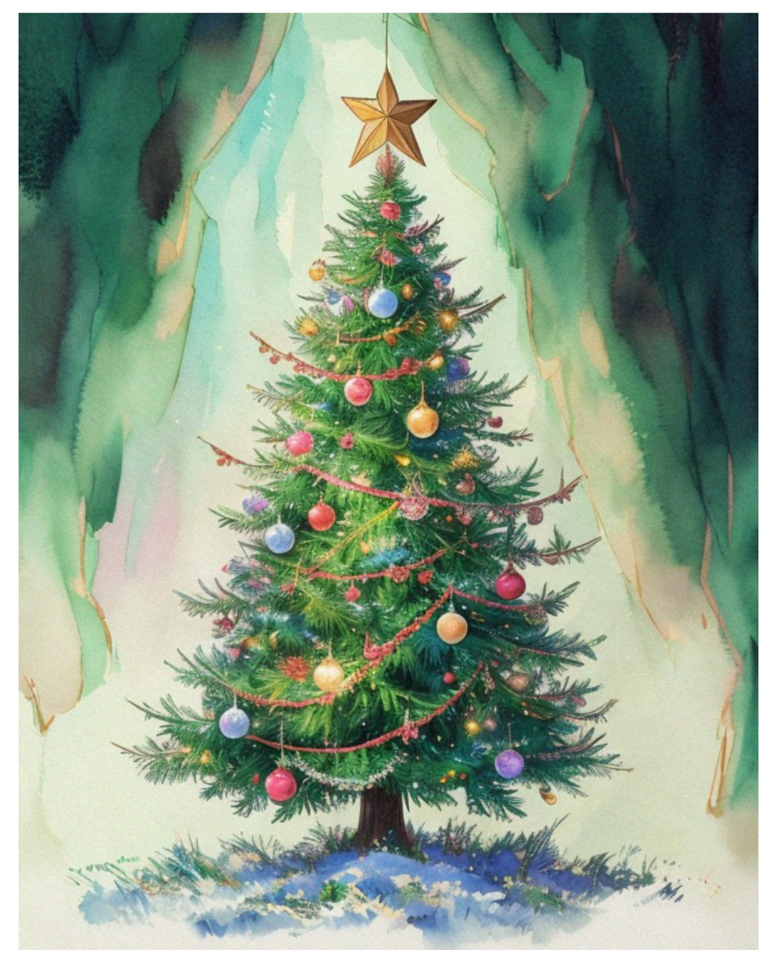Christmas Tree Printable Printable Wall Art Vintage