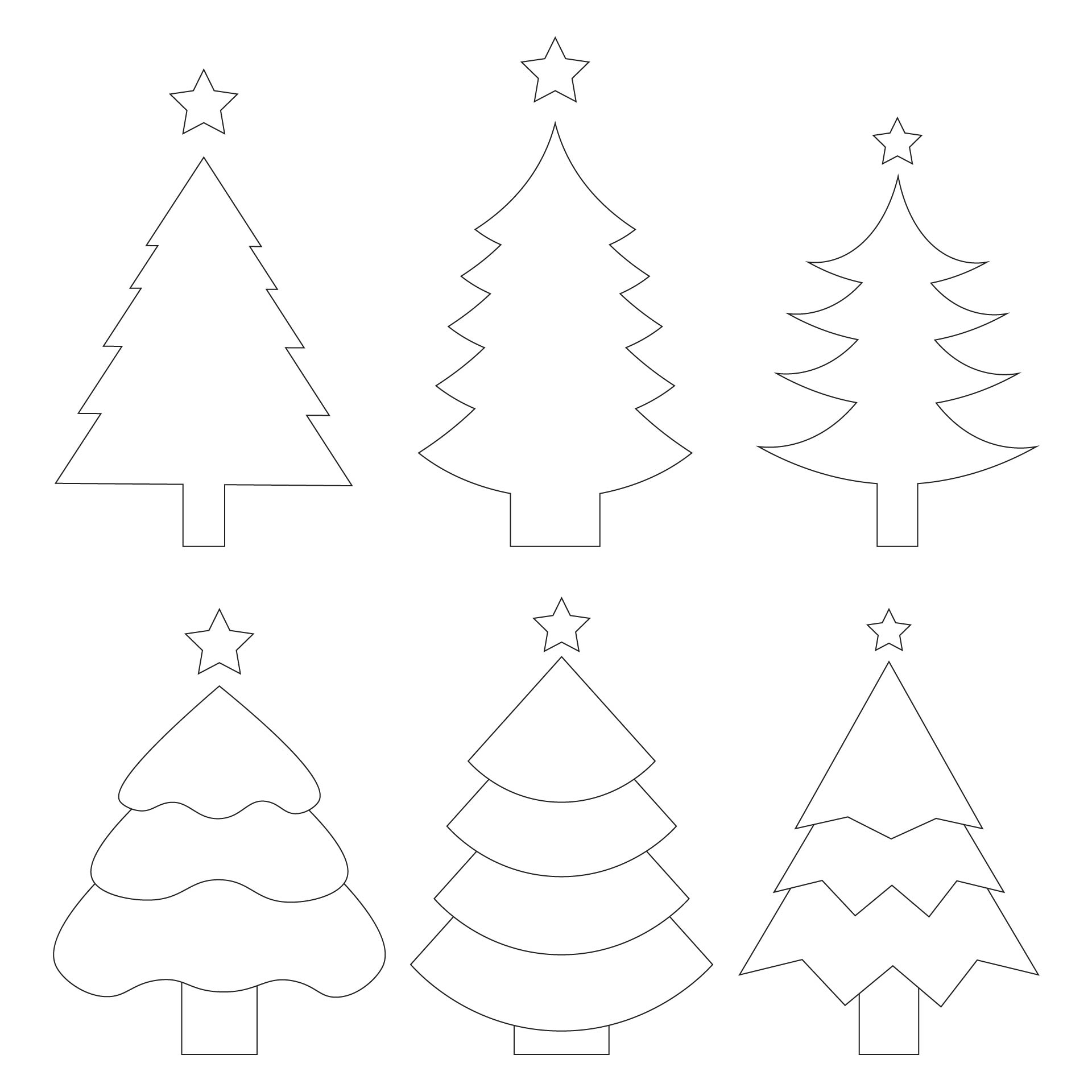 Christmas Tree Templates And Stencils Printable Patterns