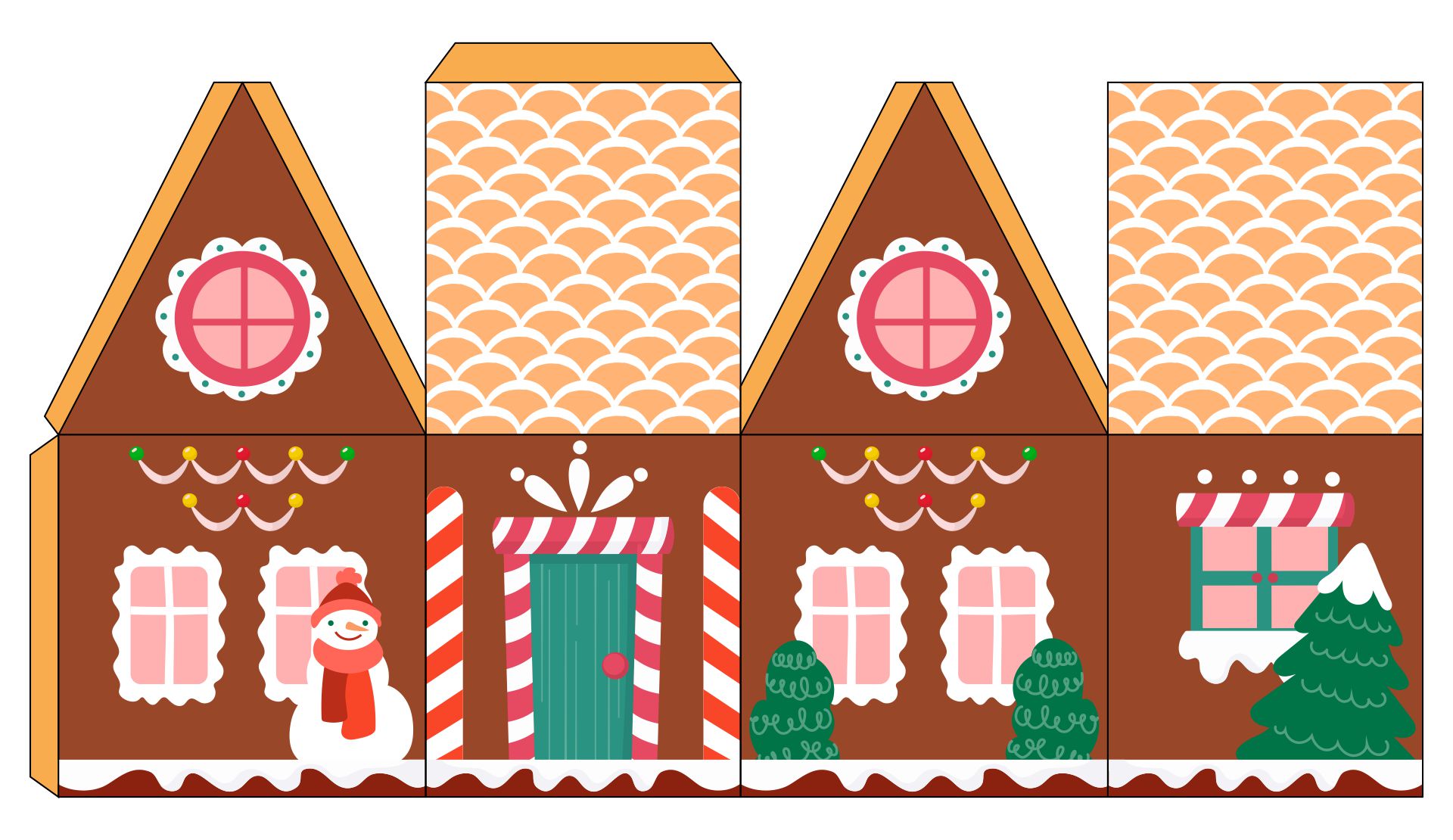 Christmas Village Printable House Templates
