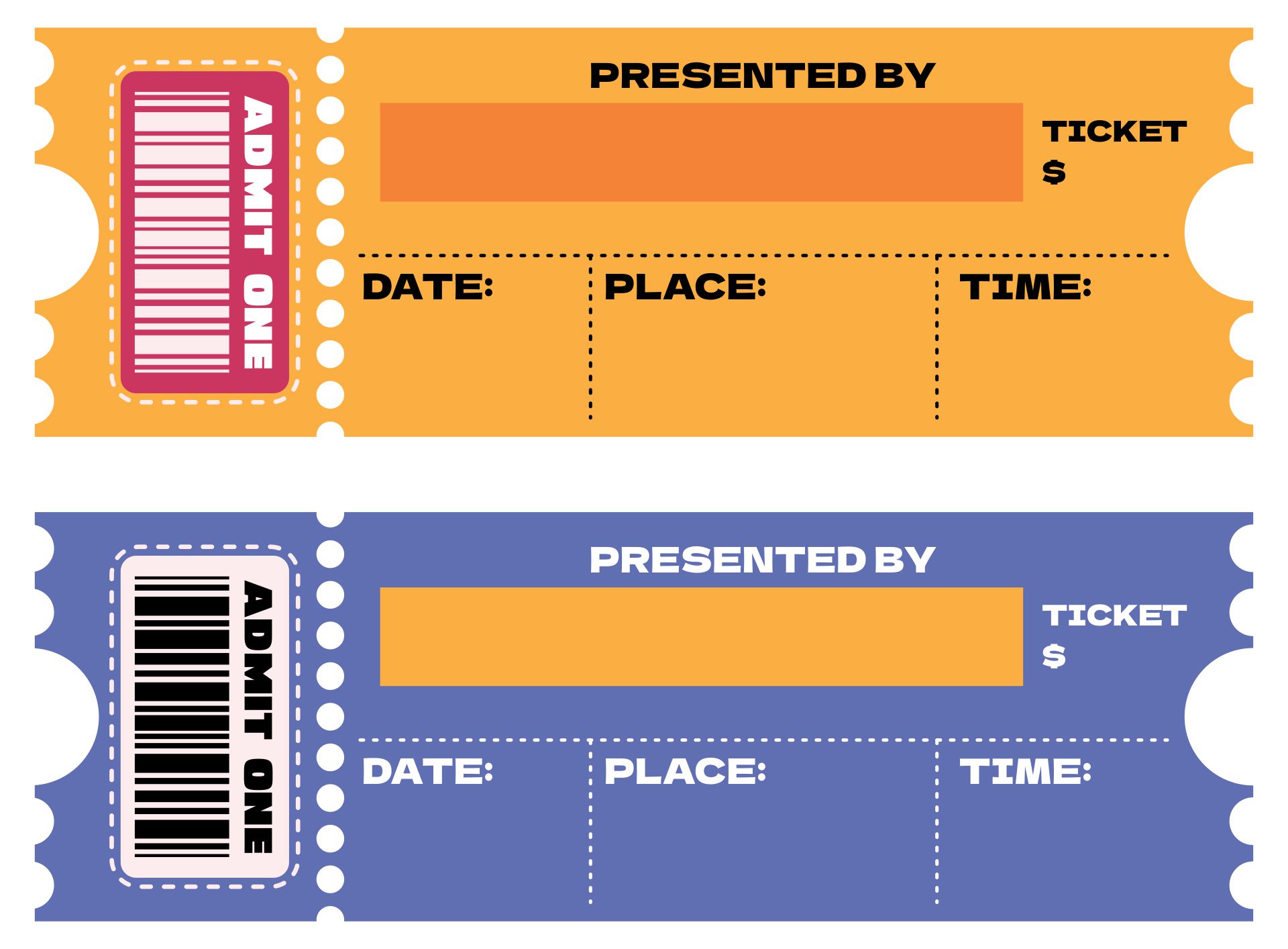 Customizeable Event Ticket Template