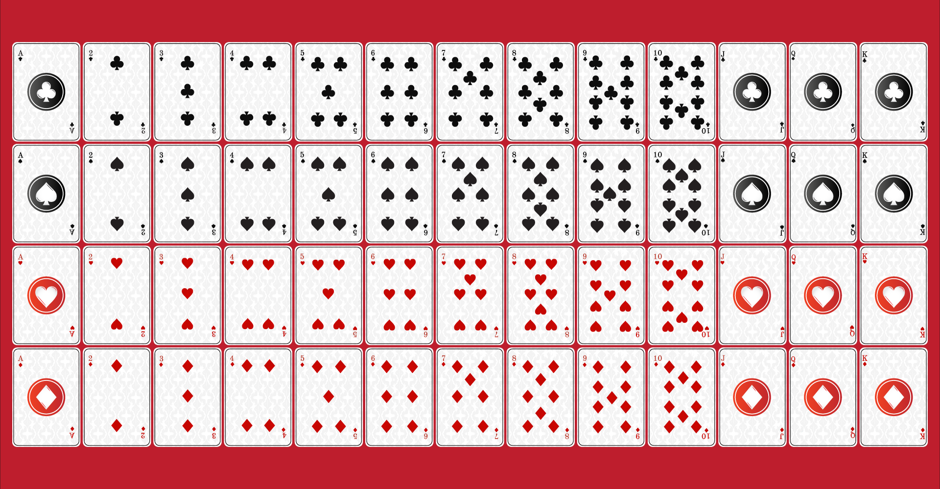 Deck of Ornamental Playing Cards Printable Template