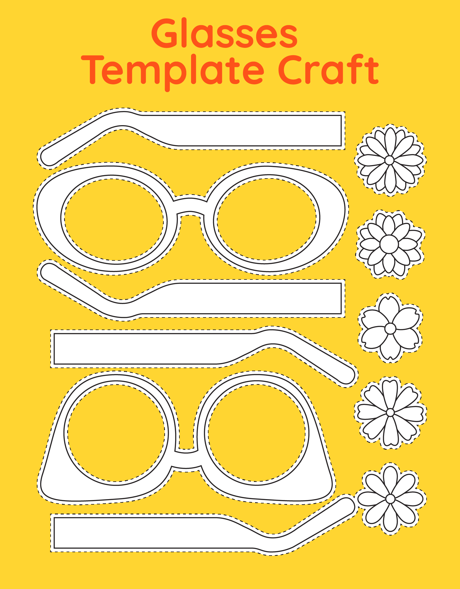 Glasses Template Craft Activity Printable