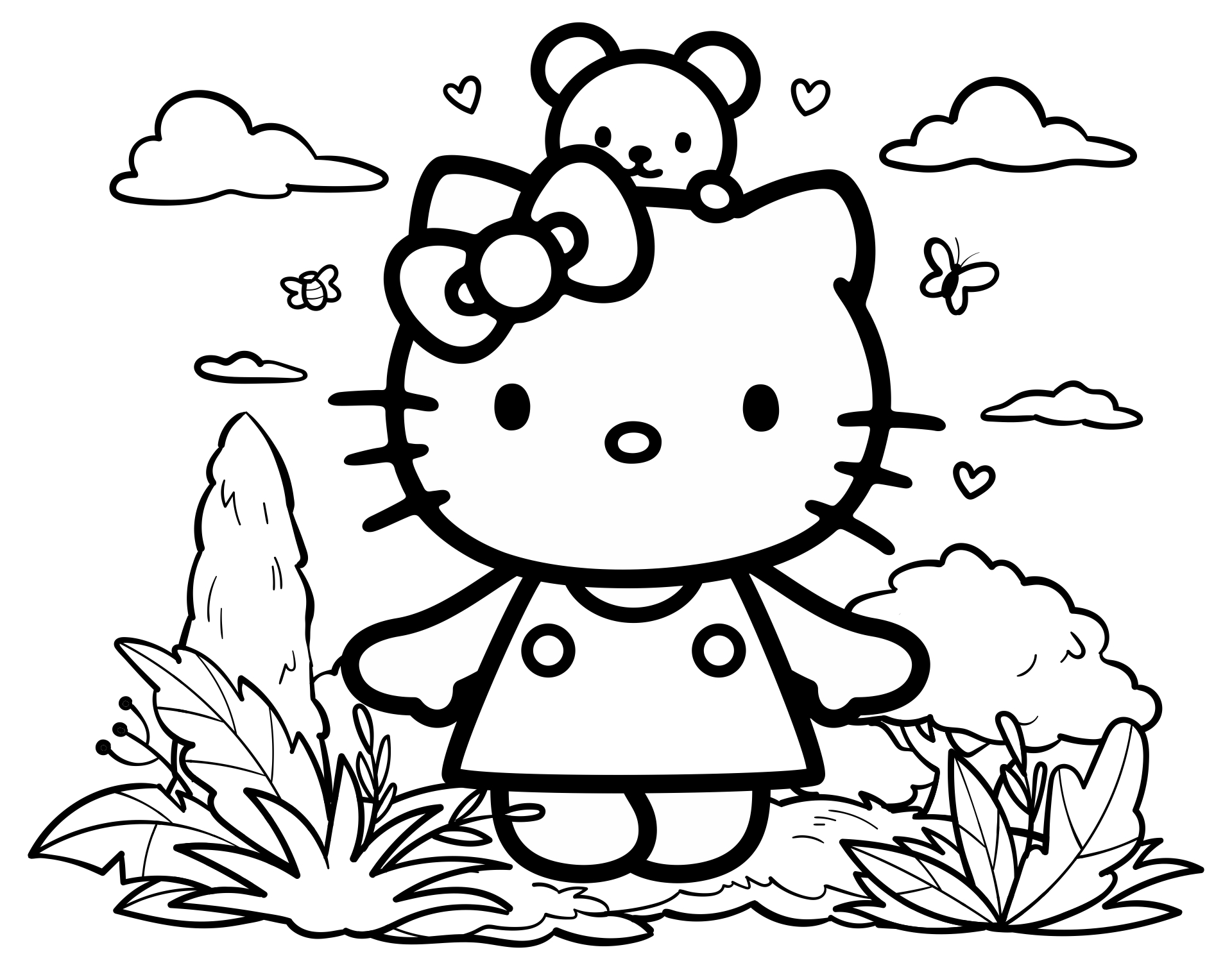 Hello Kitty Coloring Pages Paper Crafts Printable