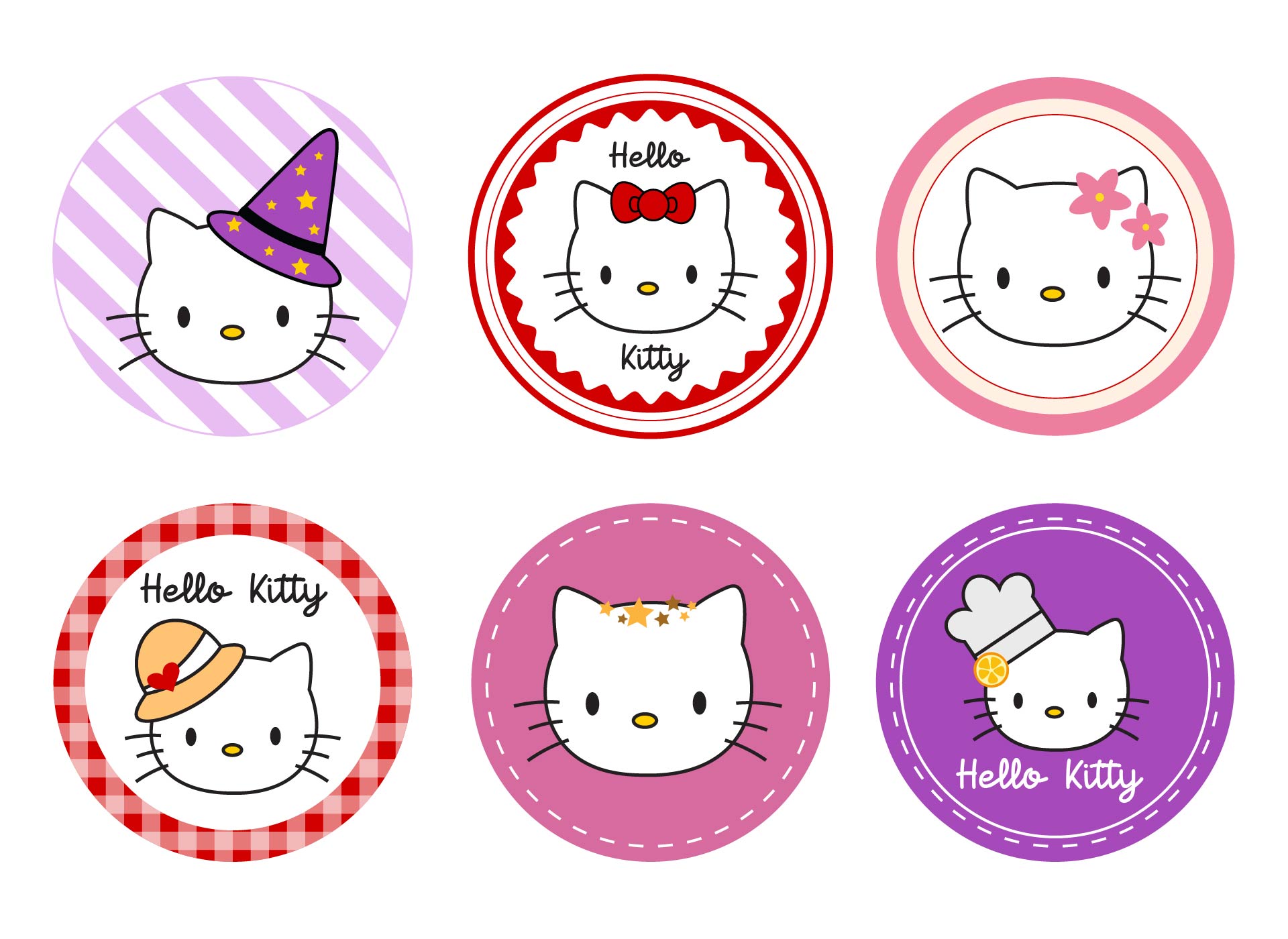 Hello Kitty Party Circles Template