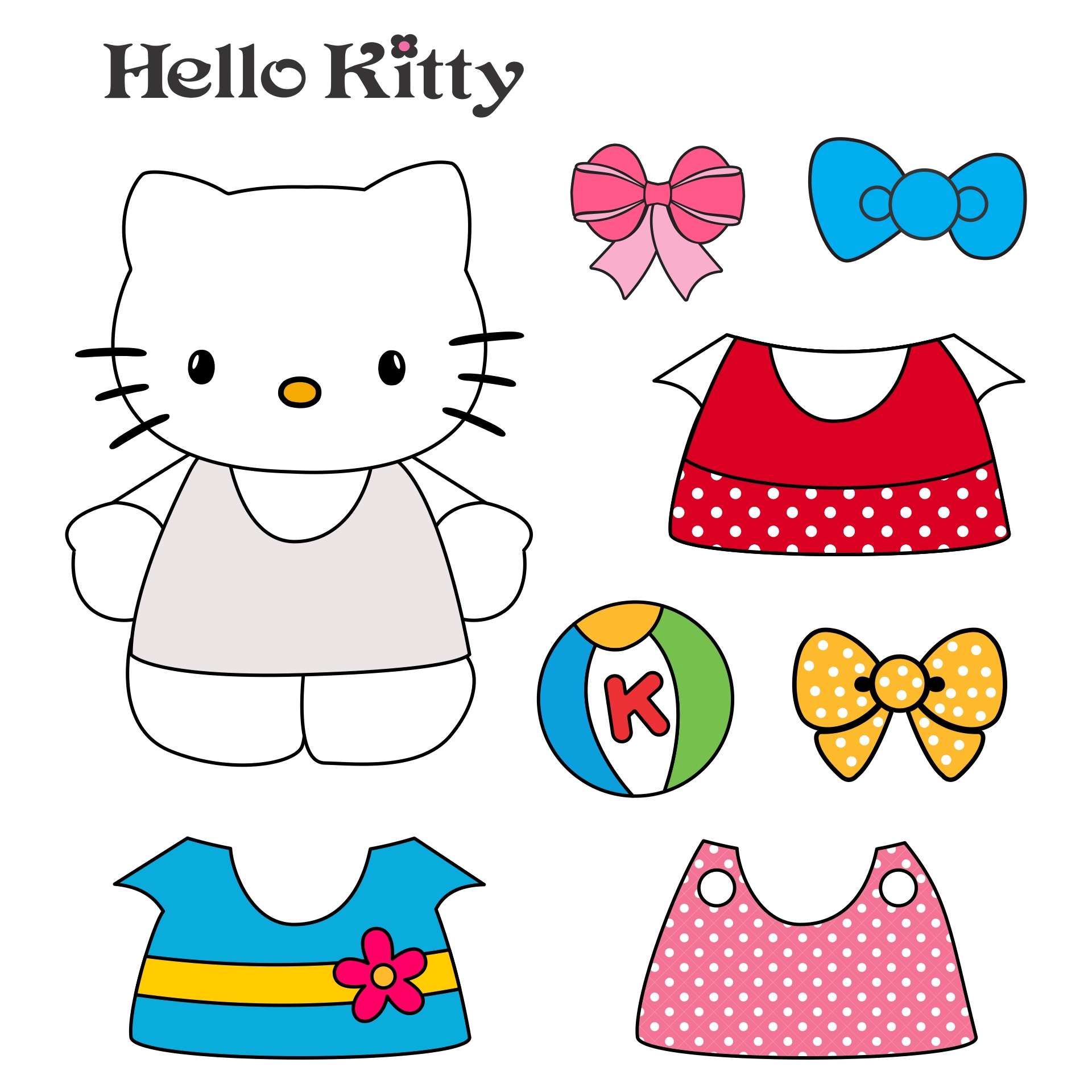 Hello Kitty Party Printable Paper Dolls