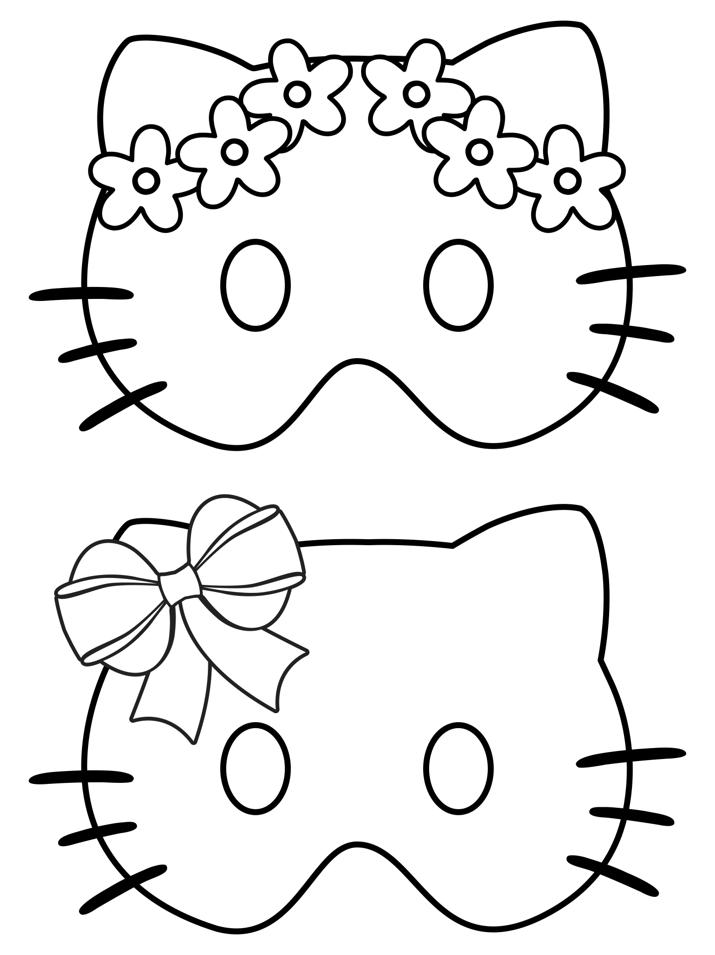 Hello Kitty Printable Mask Template