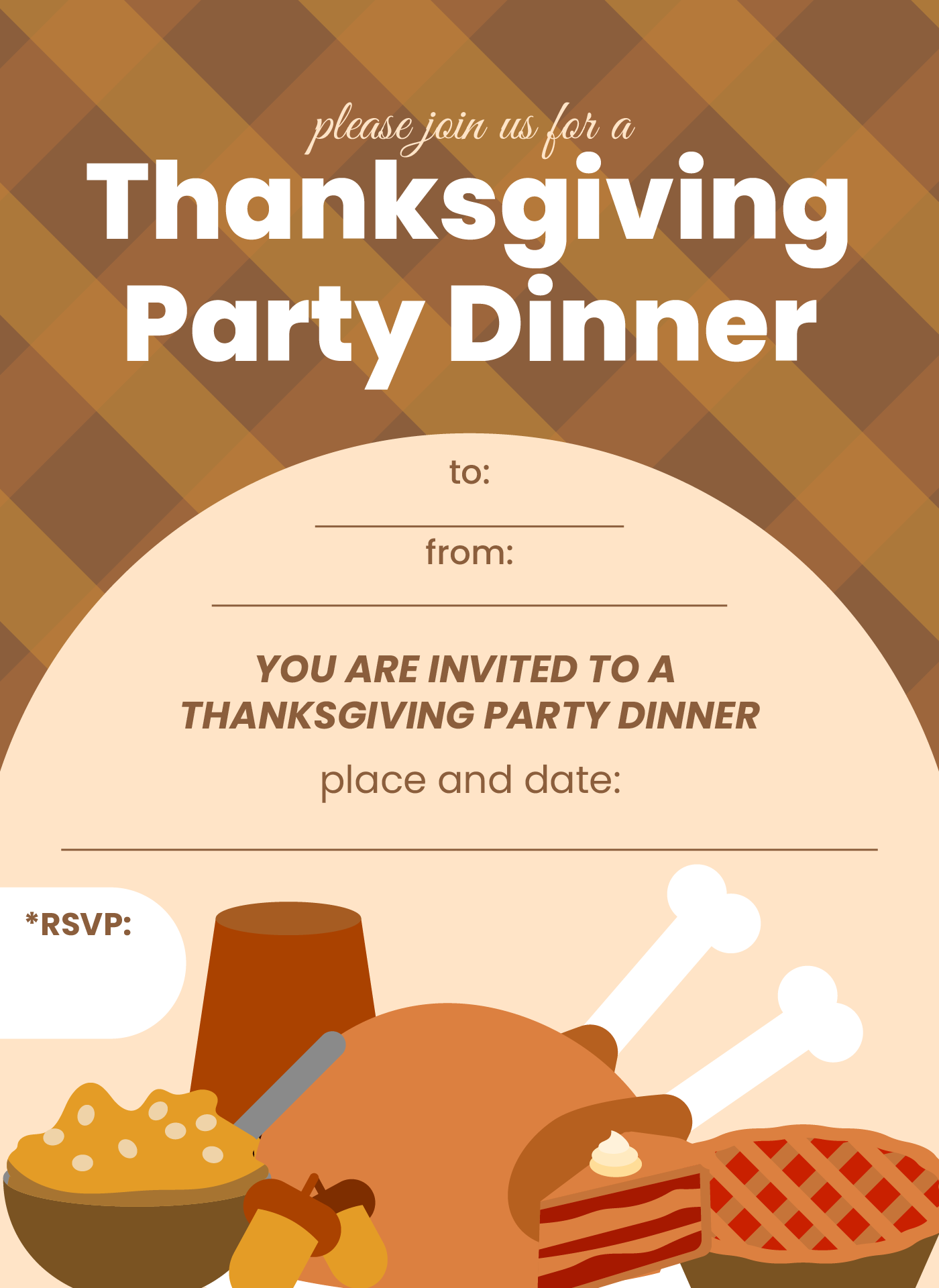 Kids Thanksgiving Printable Invitations