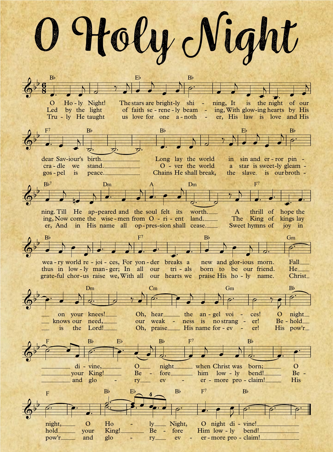 O Holy Night Printable Christmas Sheet Music