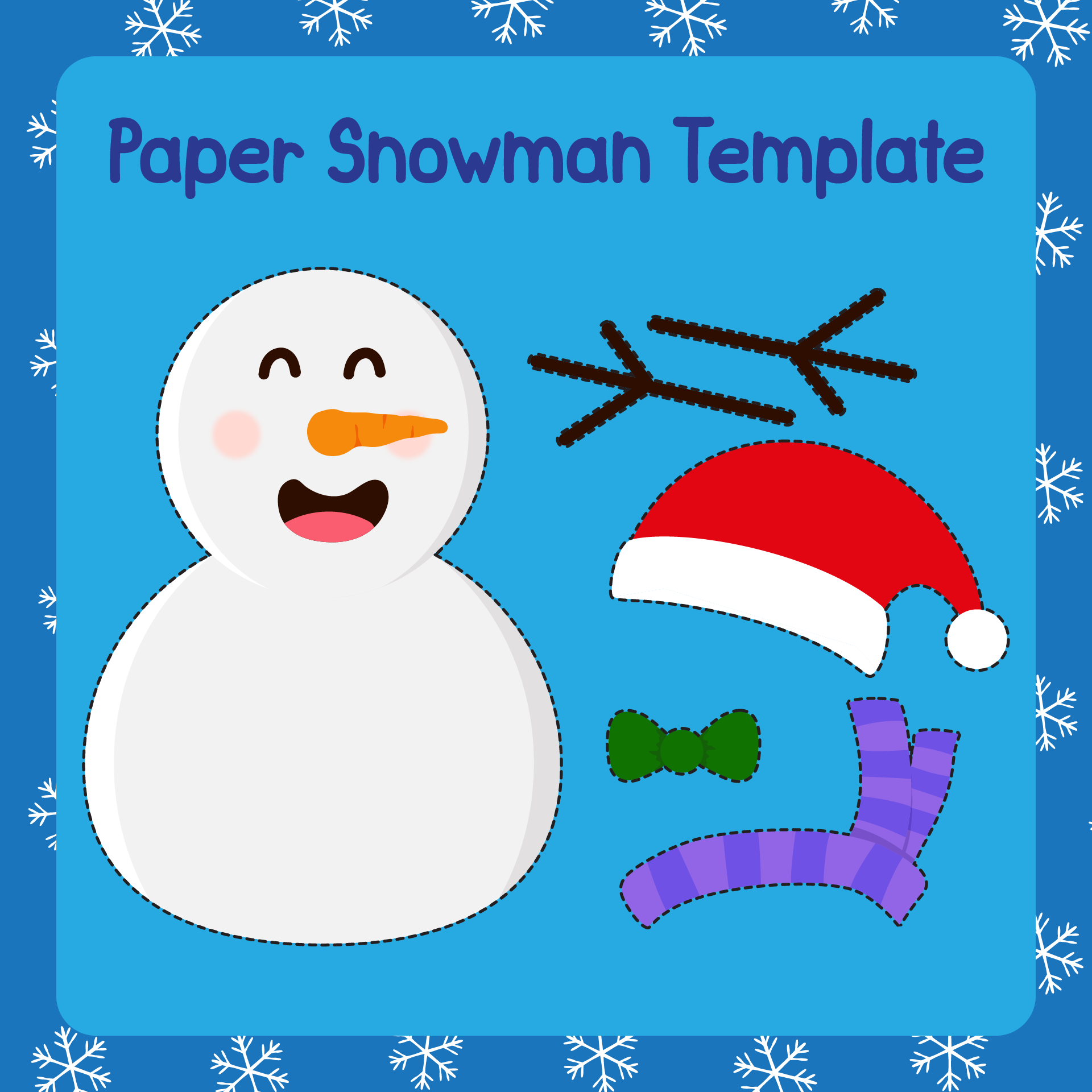 Paper Snowman Template Printable