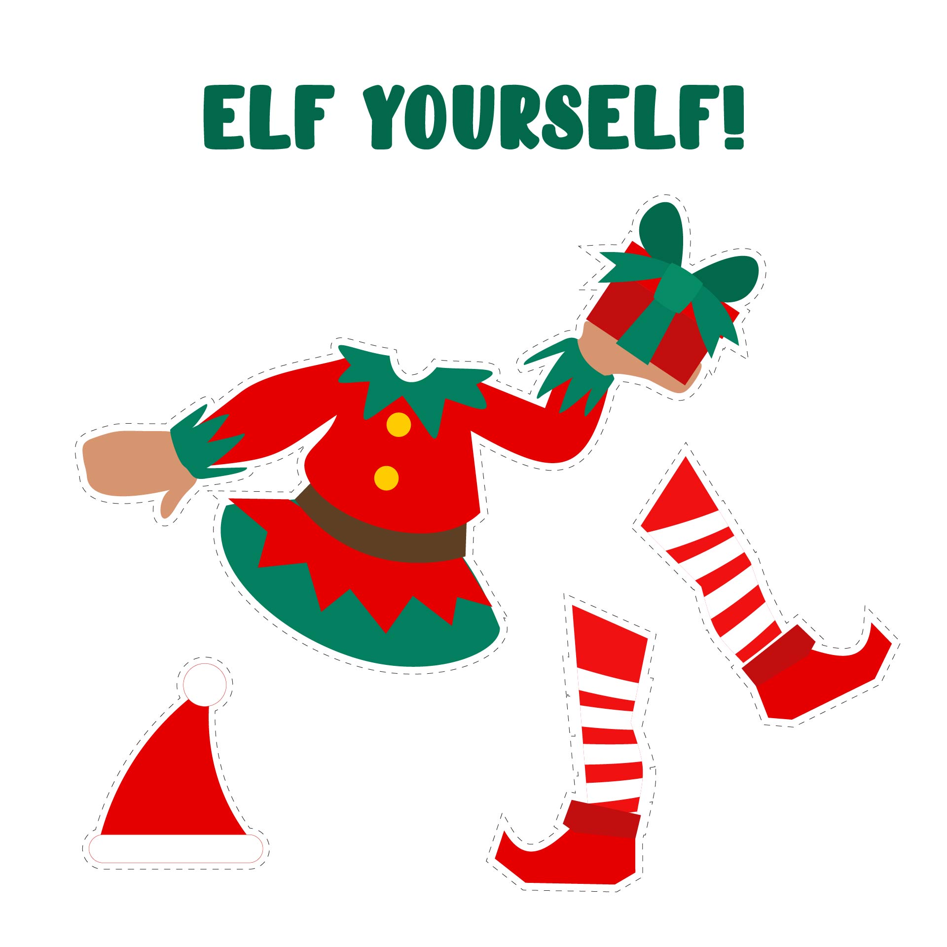 How to Elf Yourself + Free Printable Elf Template Paper Craft