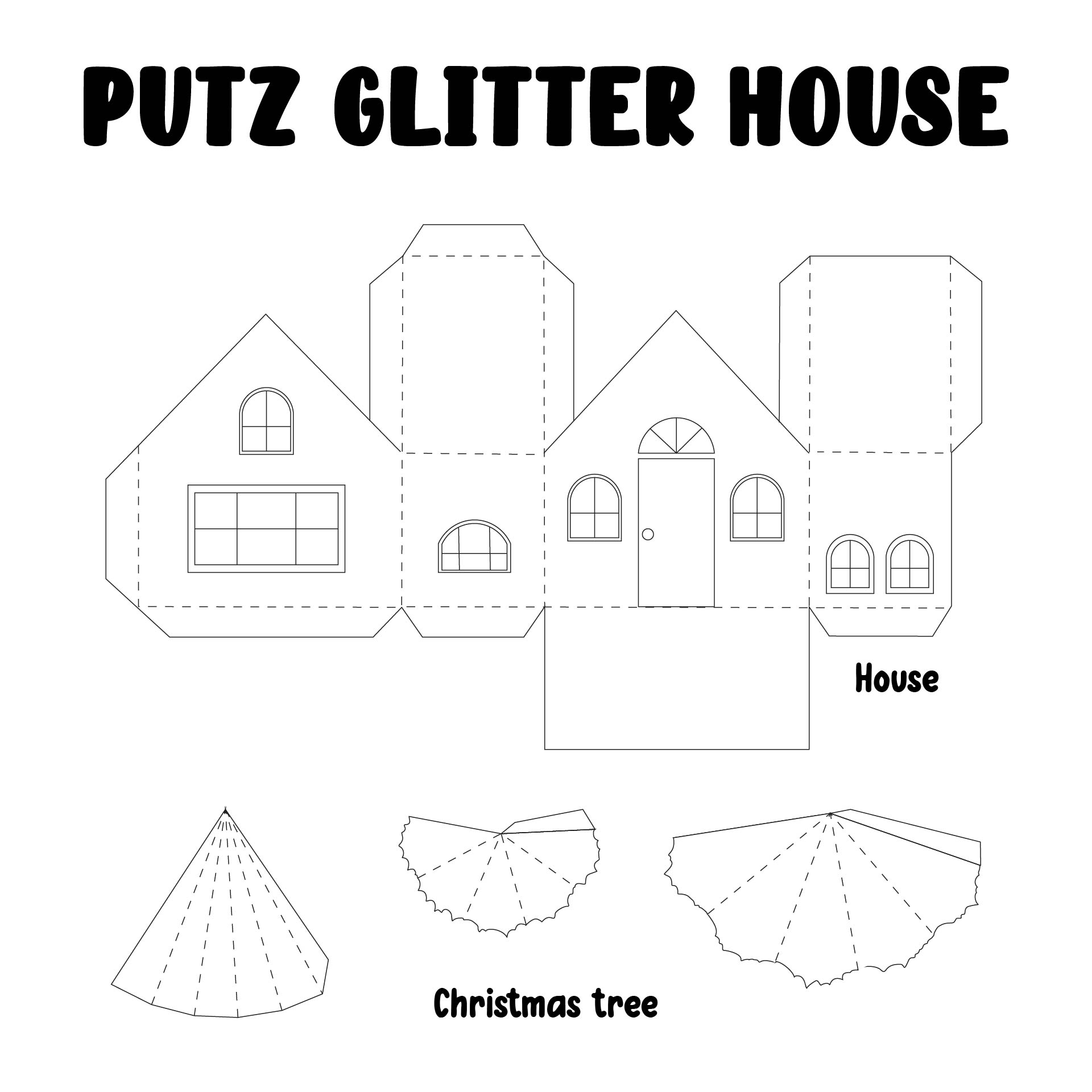 Printable Putz Or Glitter Christmas Houses