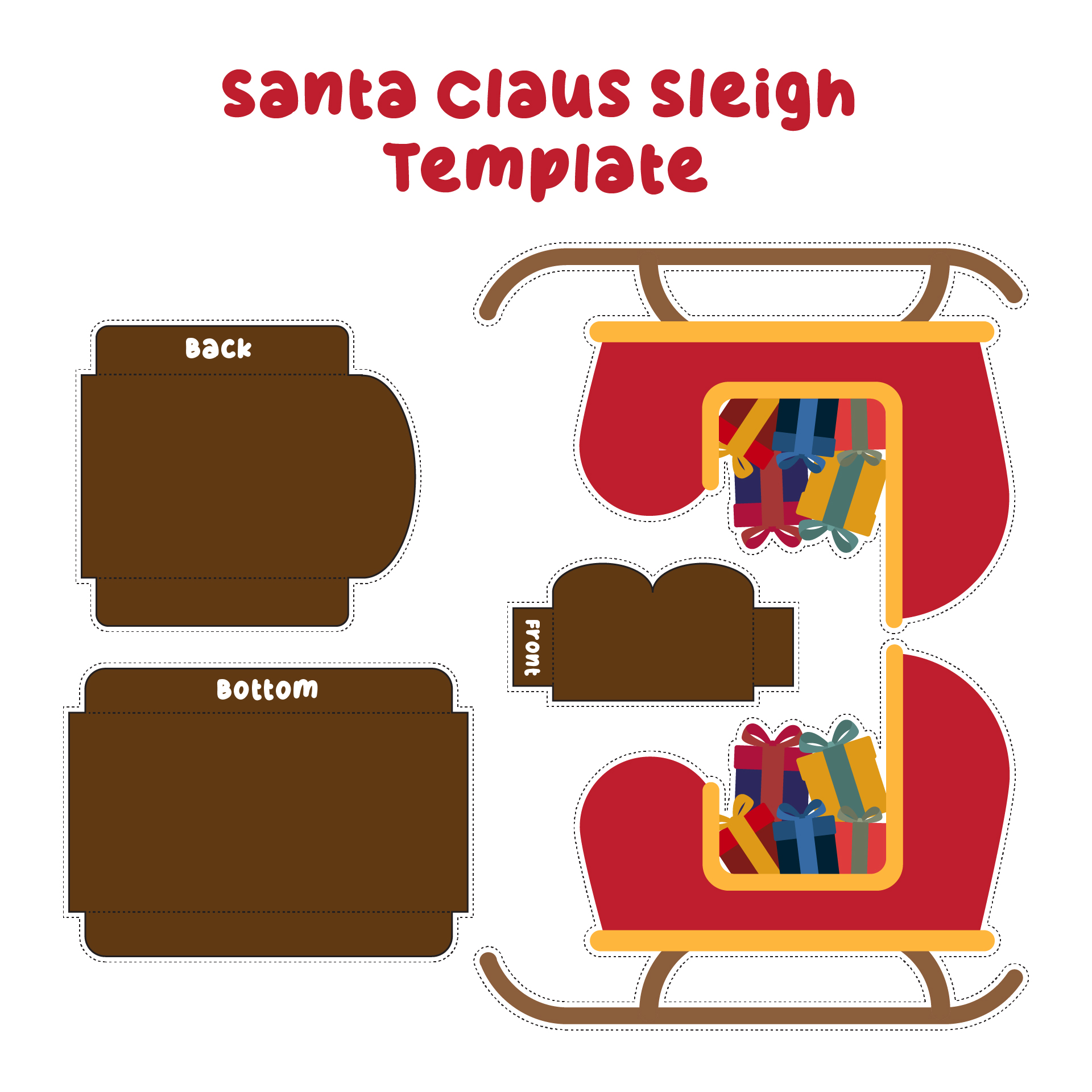 Printable Santa Claus Sleigh Template