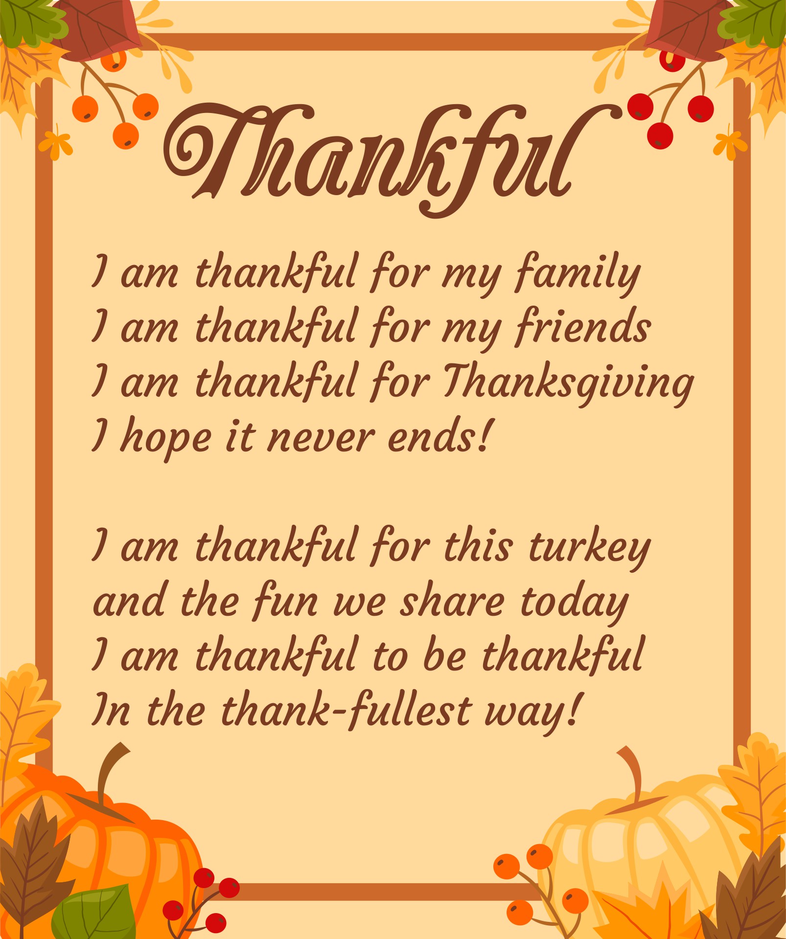 Printable Thanksgiving Poetry