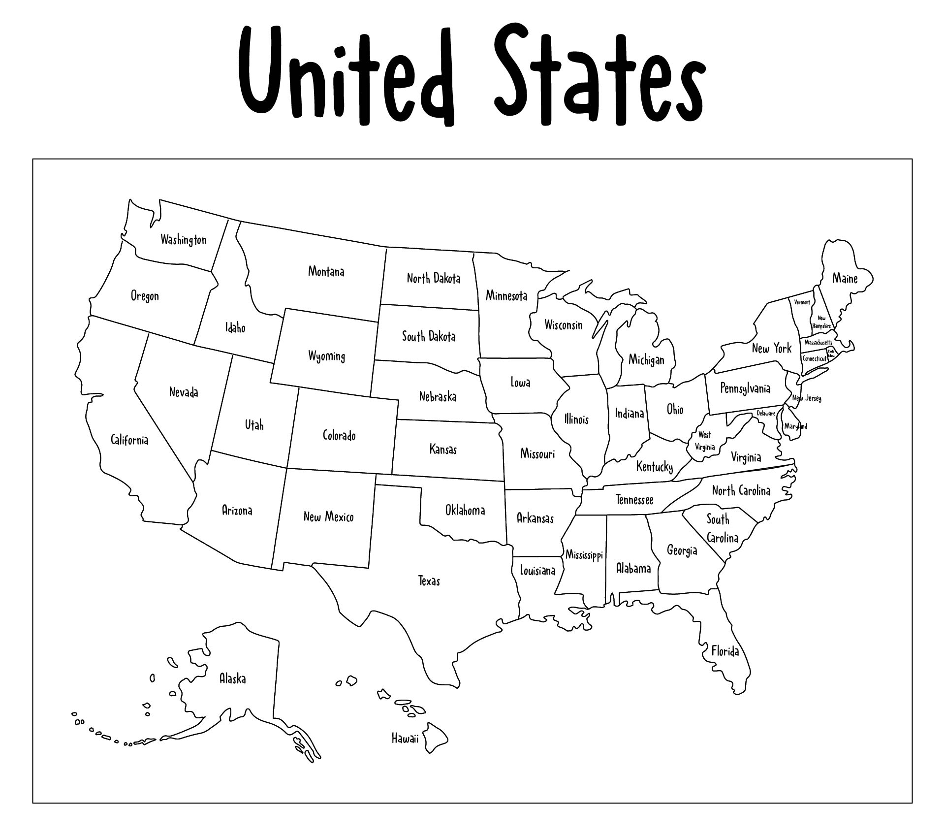 Printable United States Maps Outline And Capitals