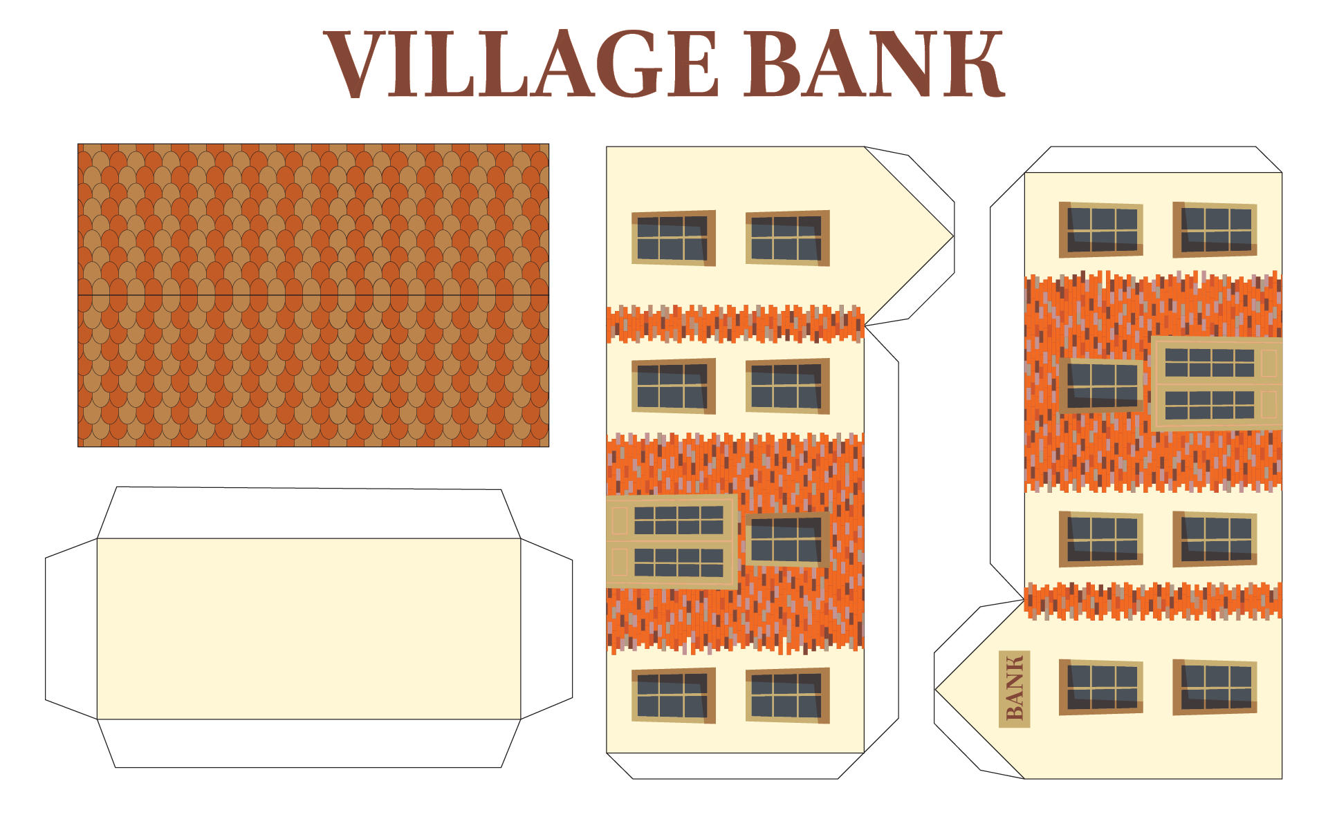 Printable Village Bank In 1/144 Scale