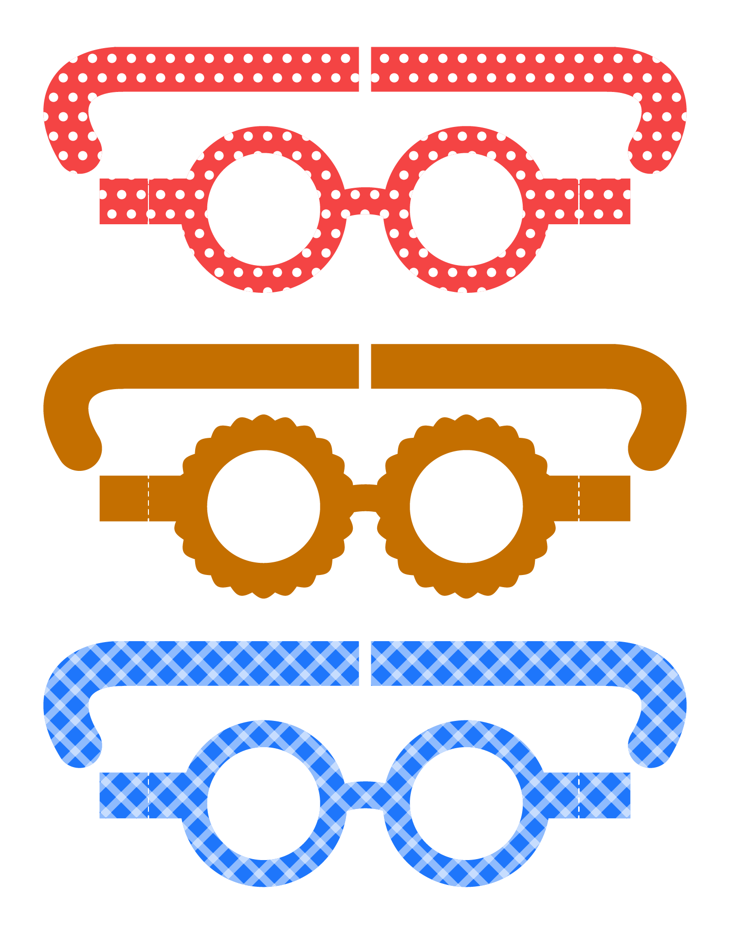 Round Eyeglasses Templates Printable