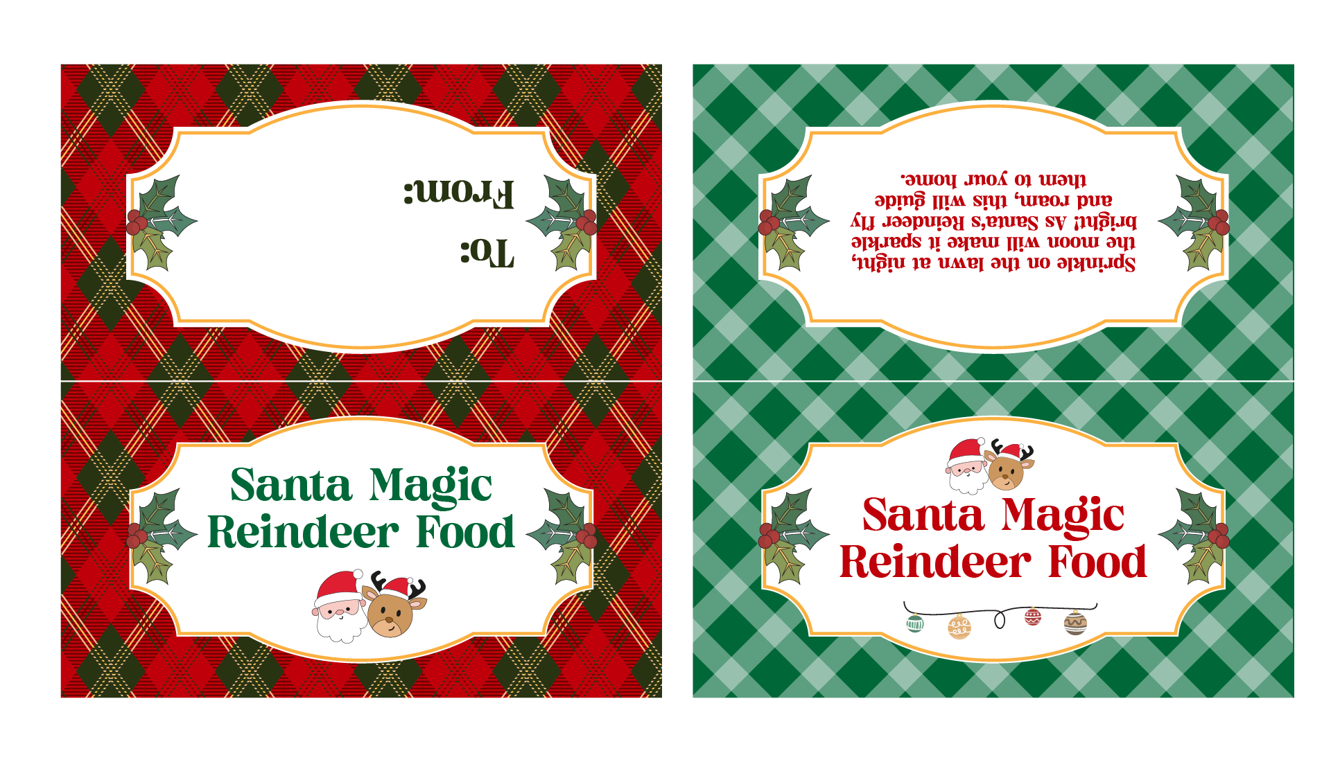 Santa Magic Reindeer Food With Printable Bag Topper