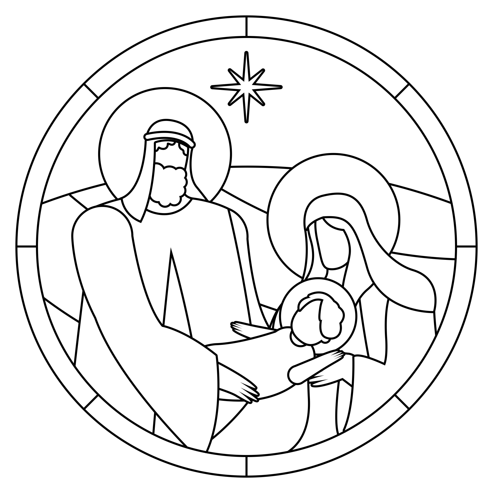 Stained Glass Nativity Ornaments Printable